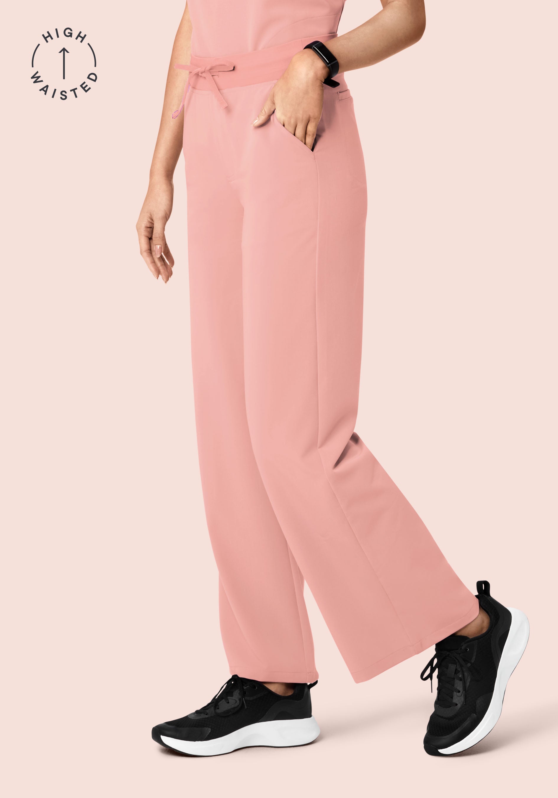High Waisted Wide Leg Dusty Pink