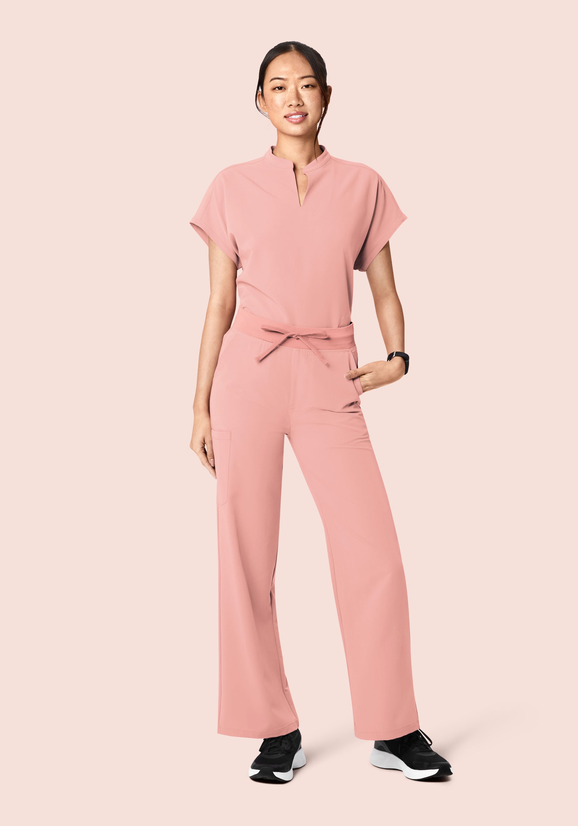 High Waisted Wide Leg Dusty Pink