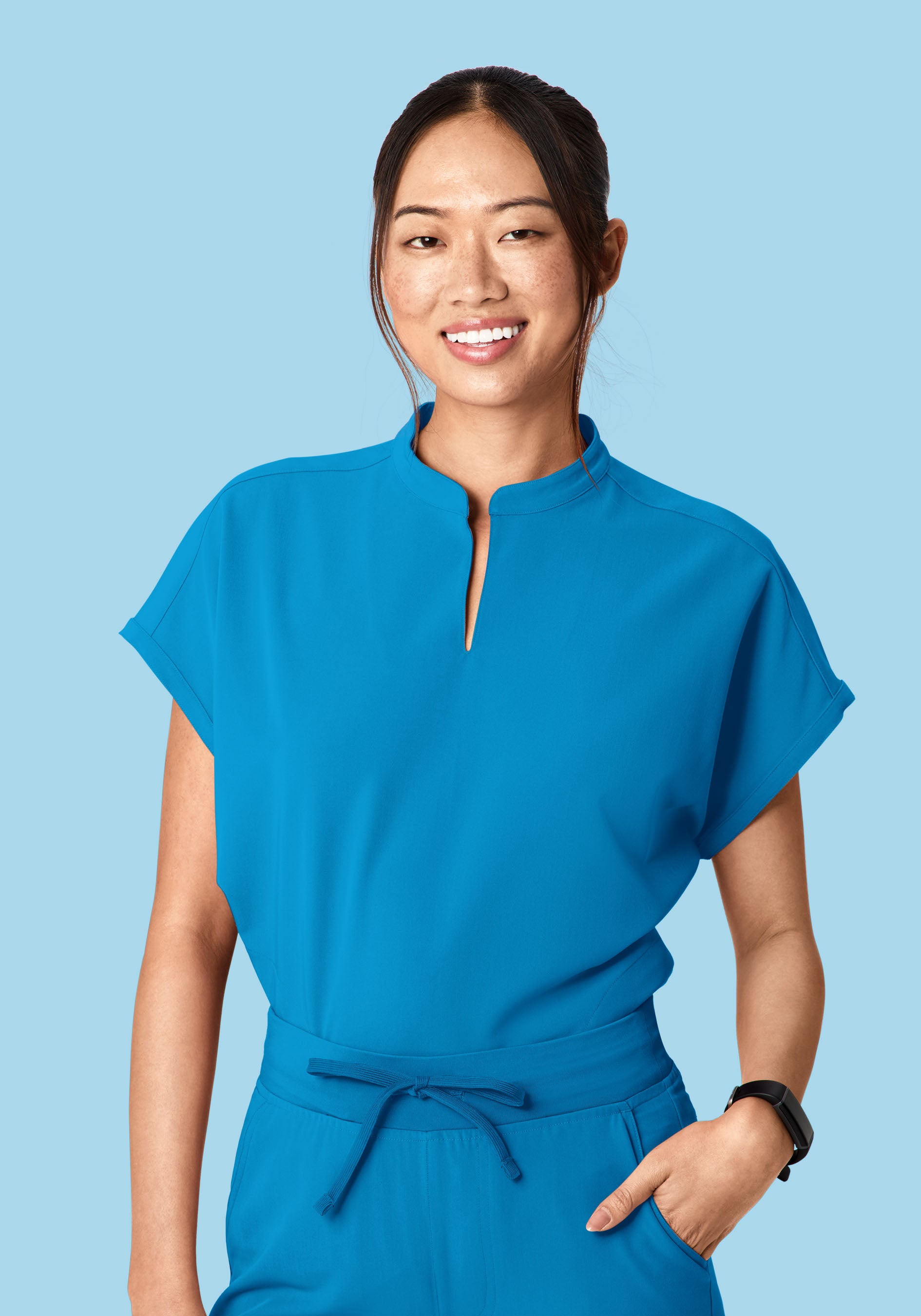 Mandarin Dolman Top Electric Blue