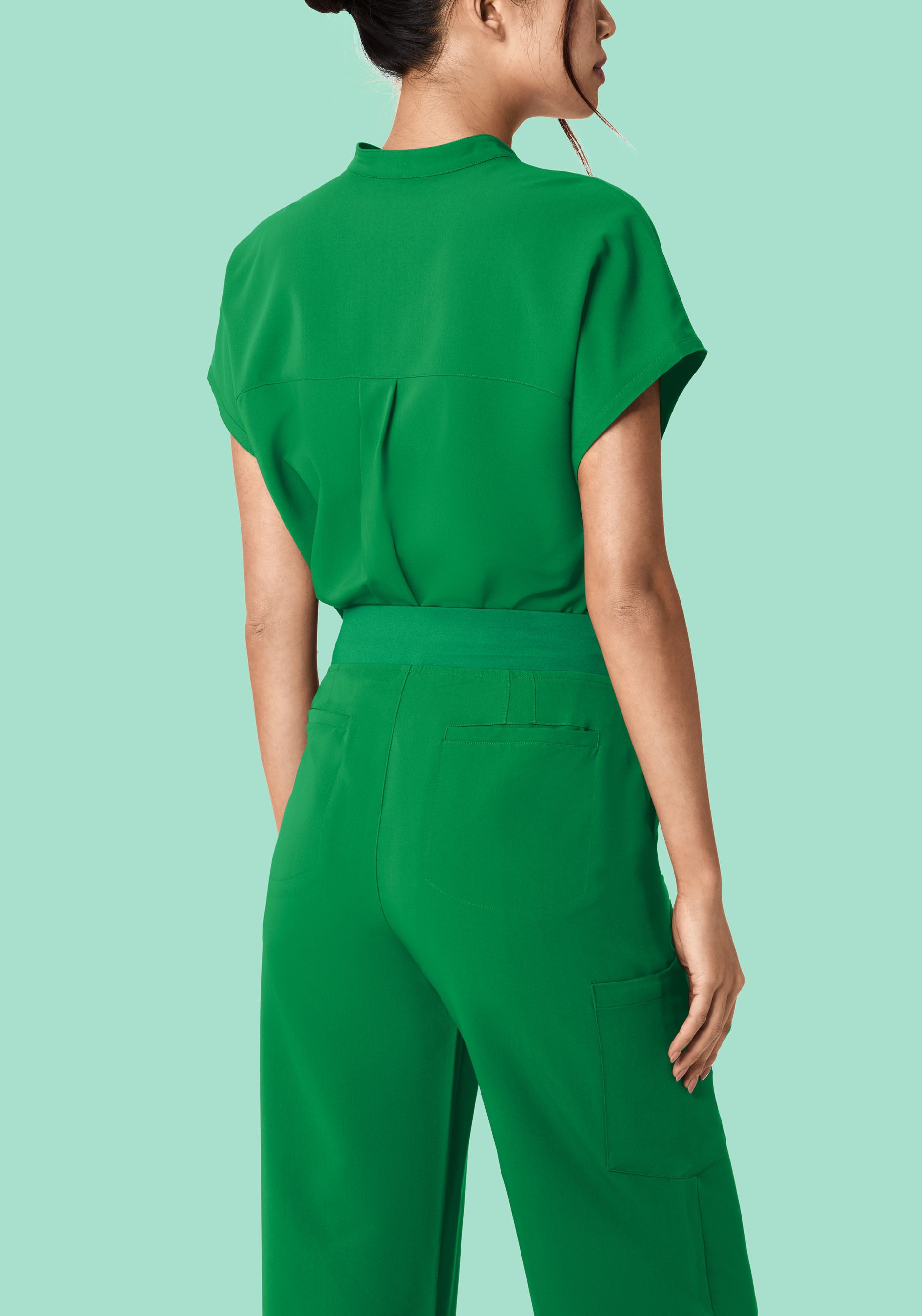High Waisted Wide Leg Emerald