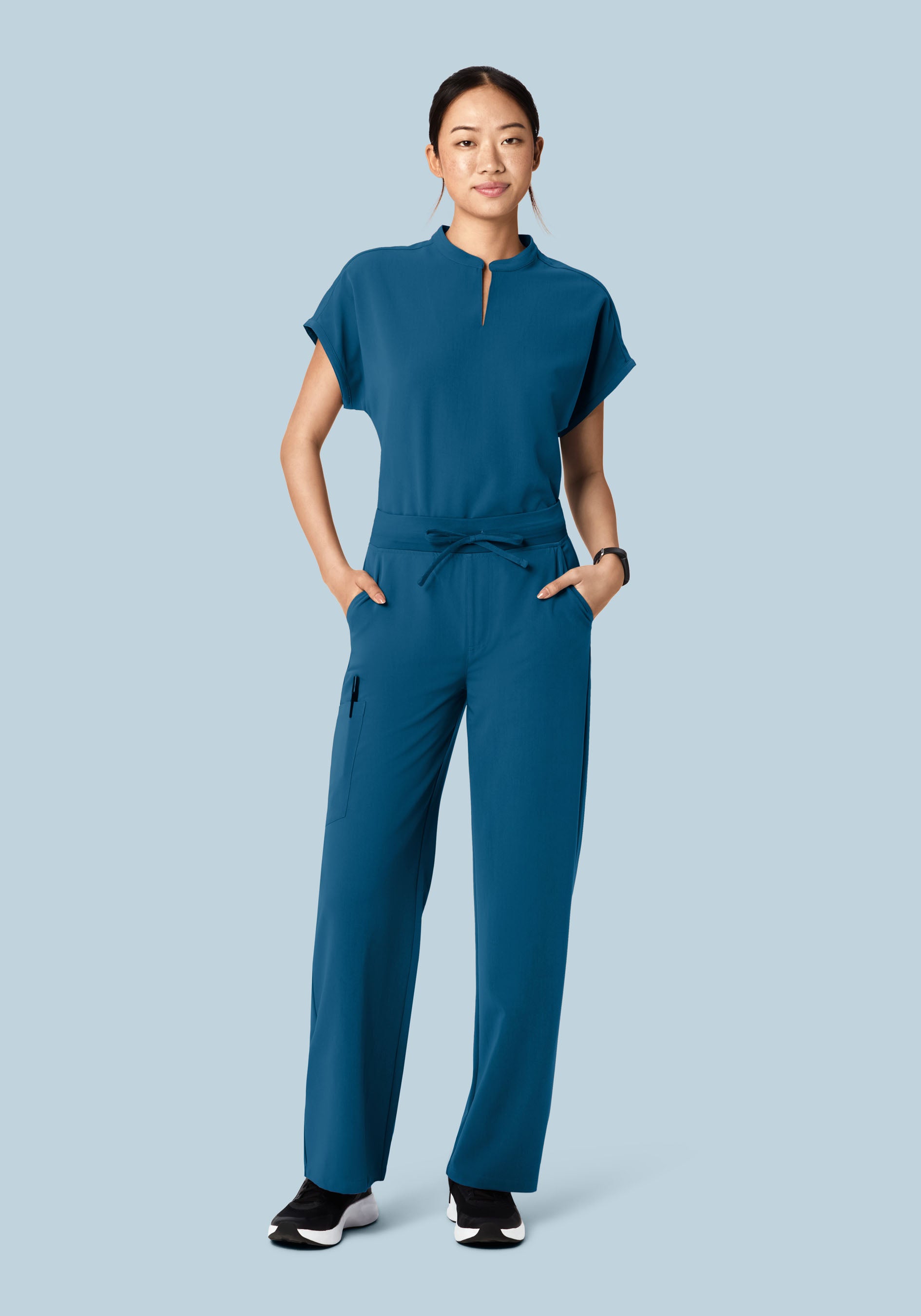 High Waisted Wide Leg Harbor Blue