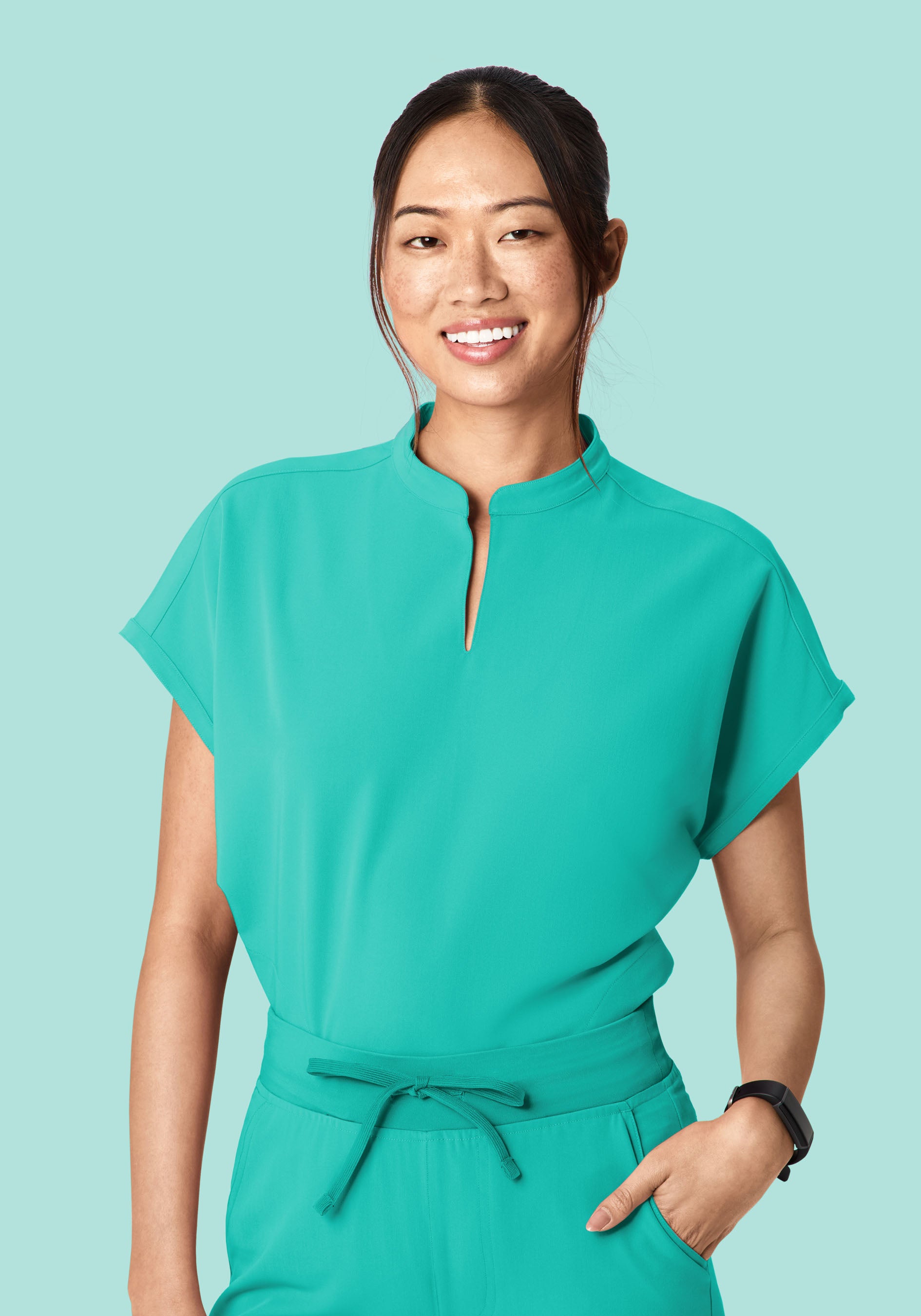 Mandarin Dolman Top Surgical Green