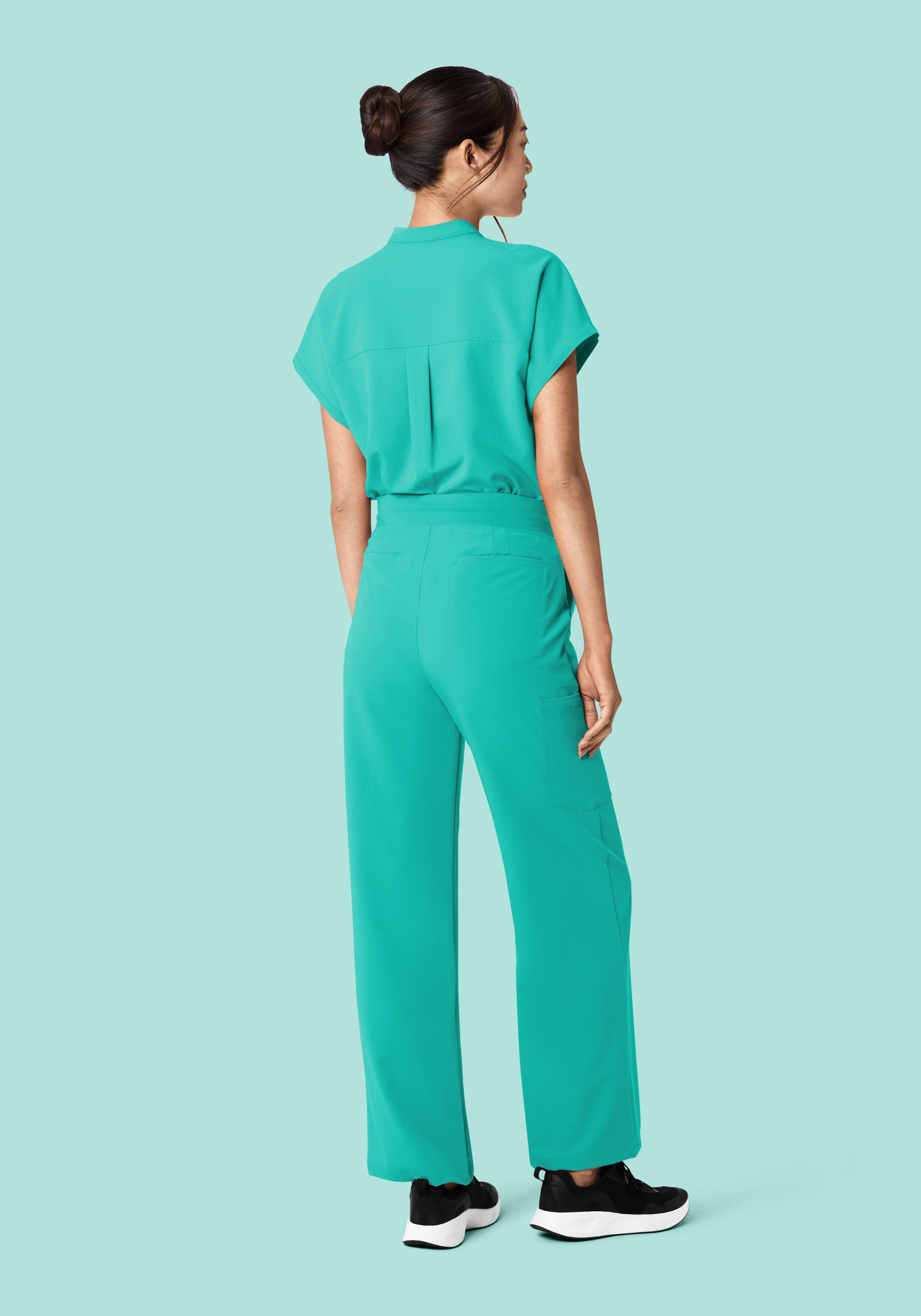 High Waisted Wide Leg Surgical Green