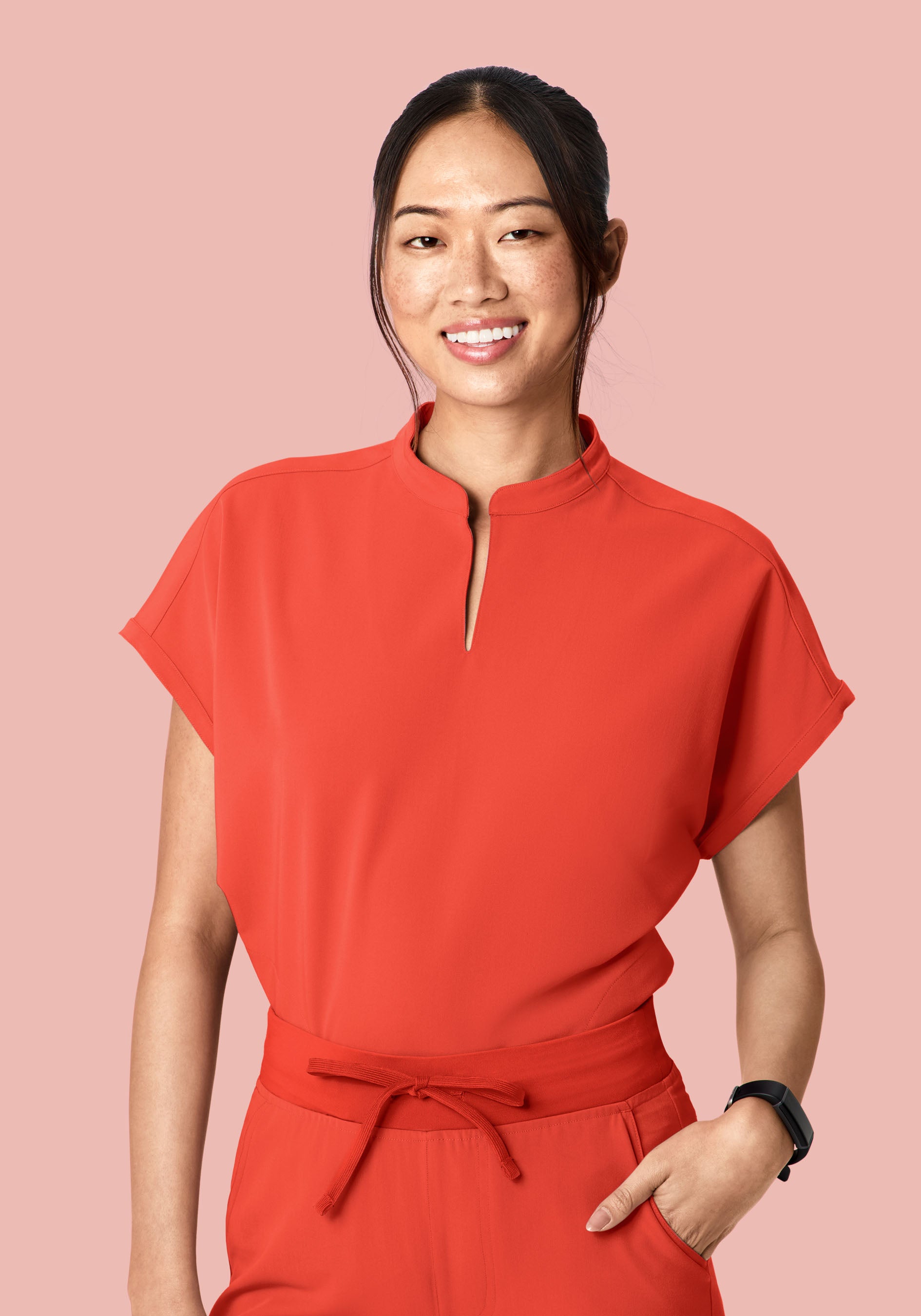 Mandarin Dolman Top Terracotta