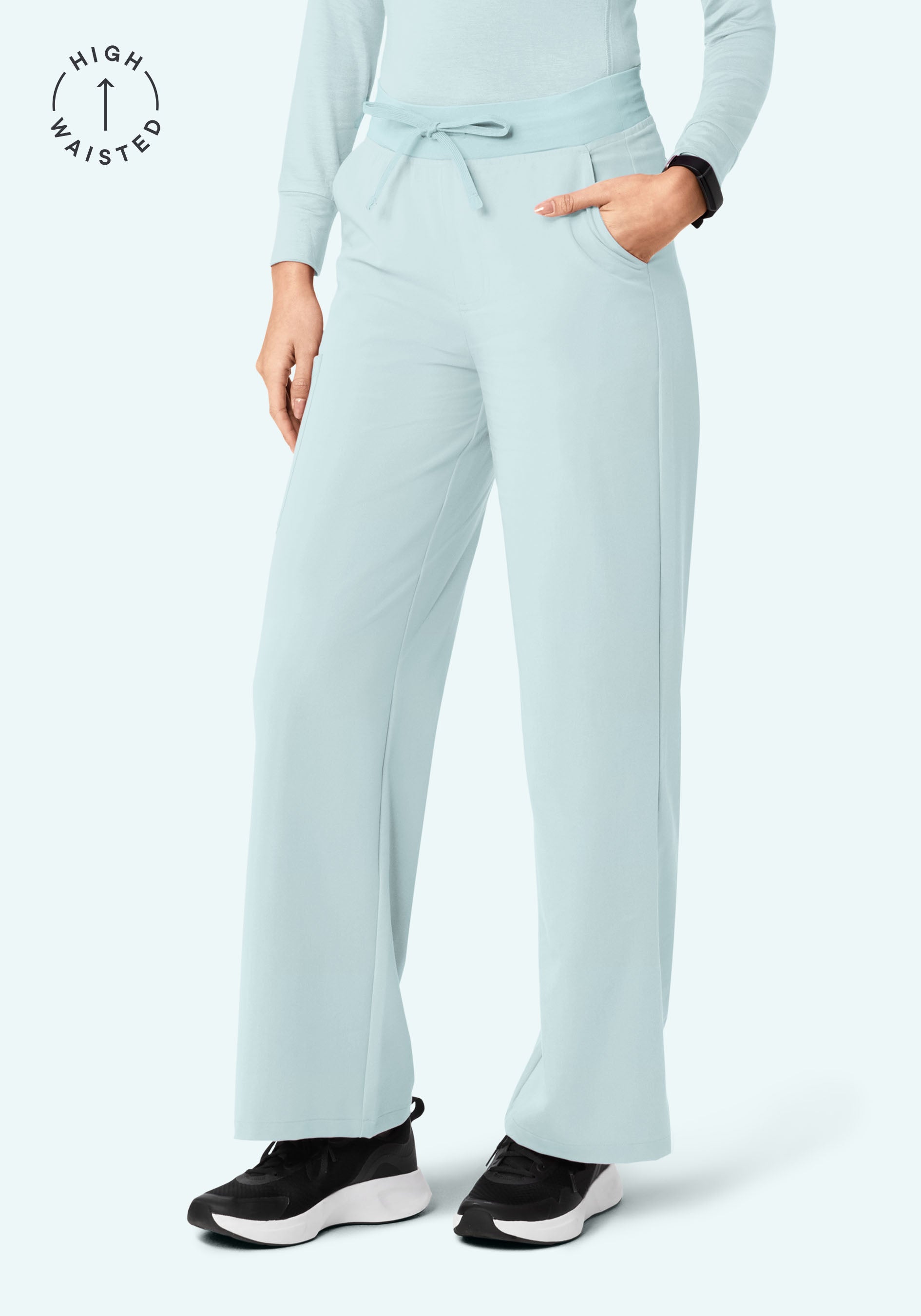 High Waisted Wide Leg Sky