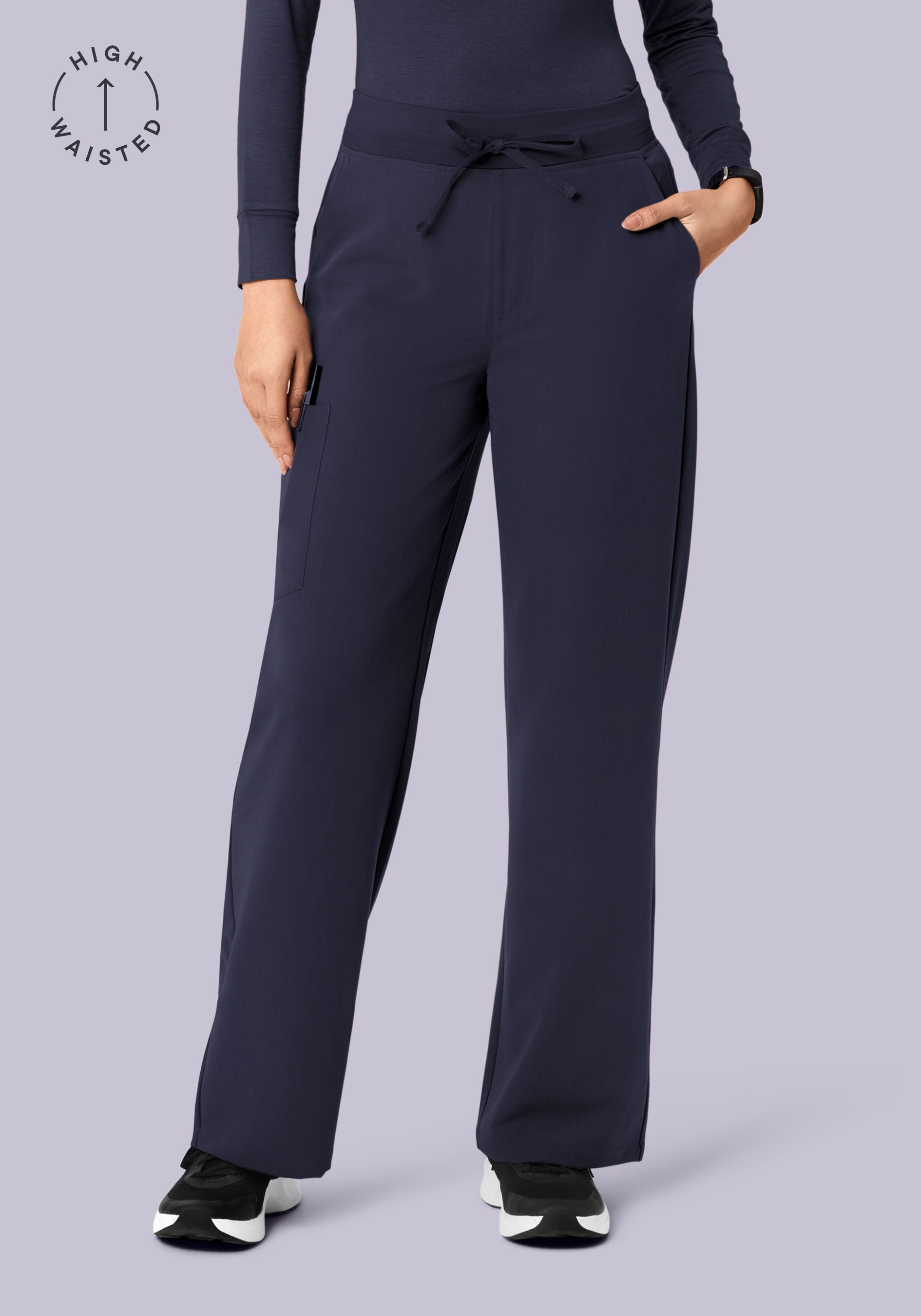 High Waisted Wide Leg Steel