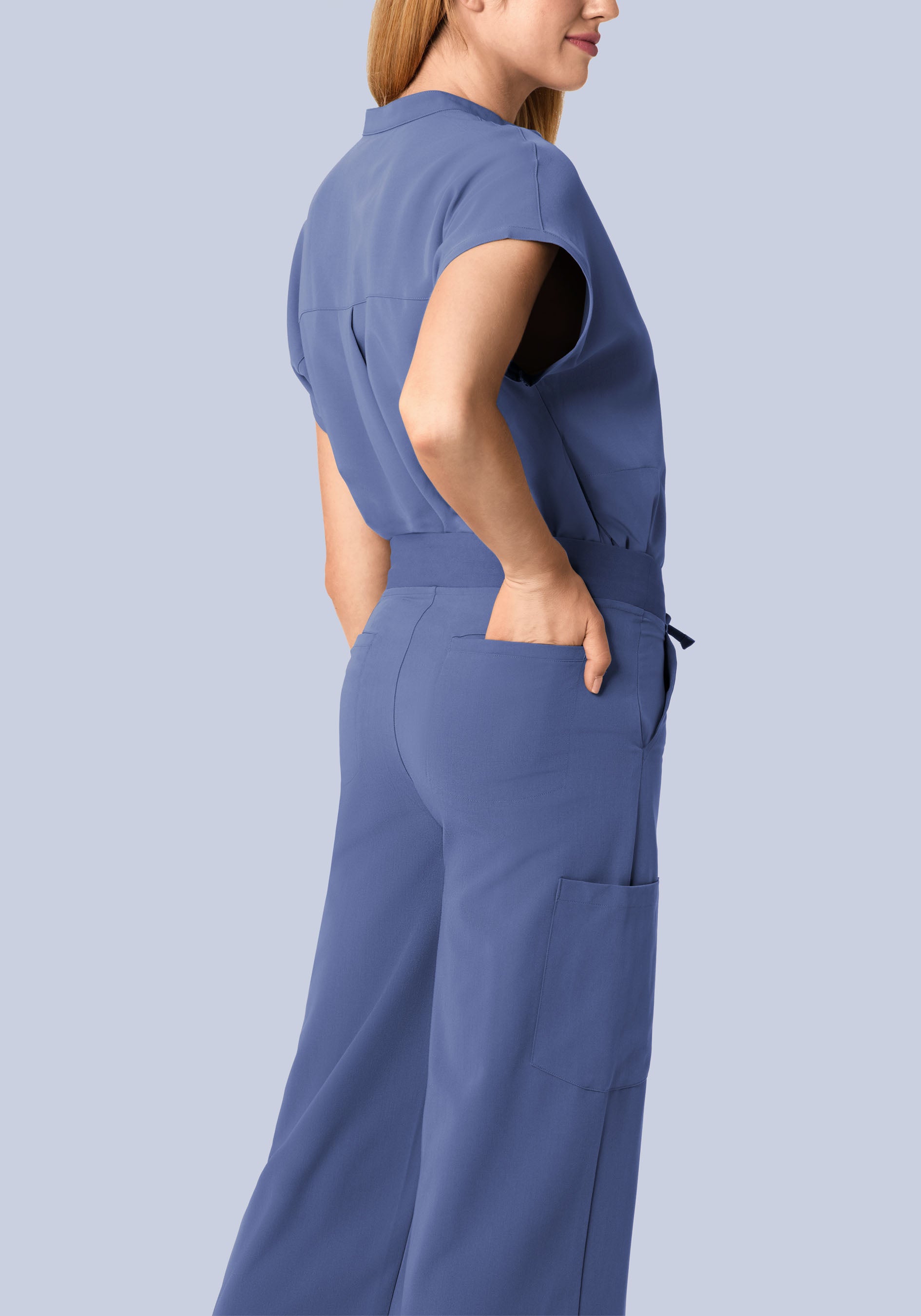 High Waisted Wide Leg Deep Periwinkle