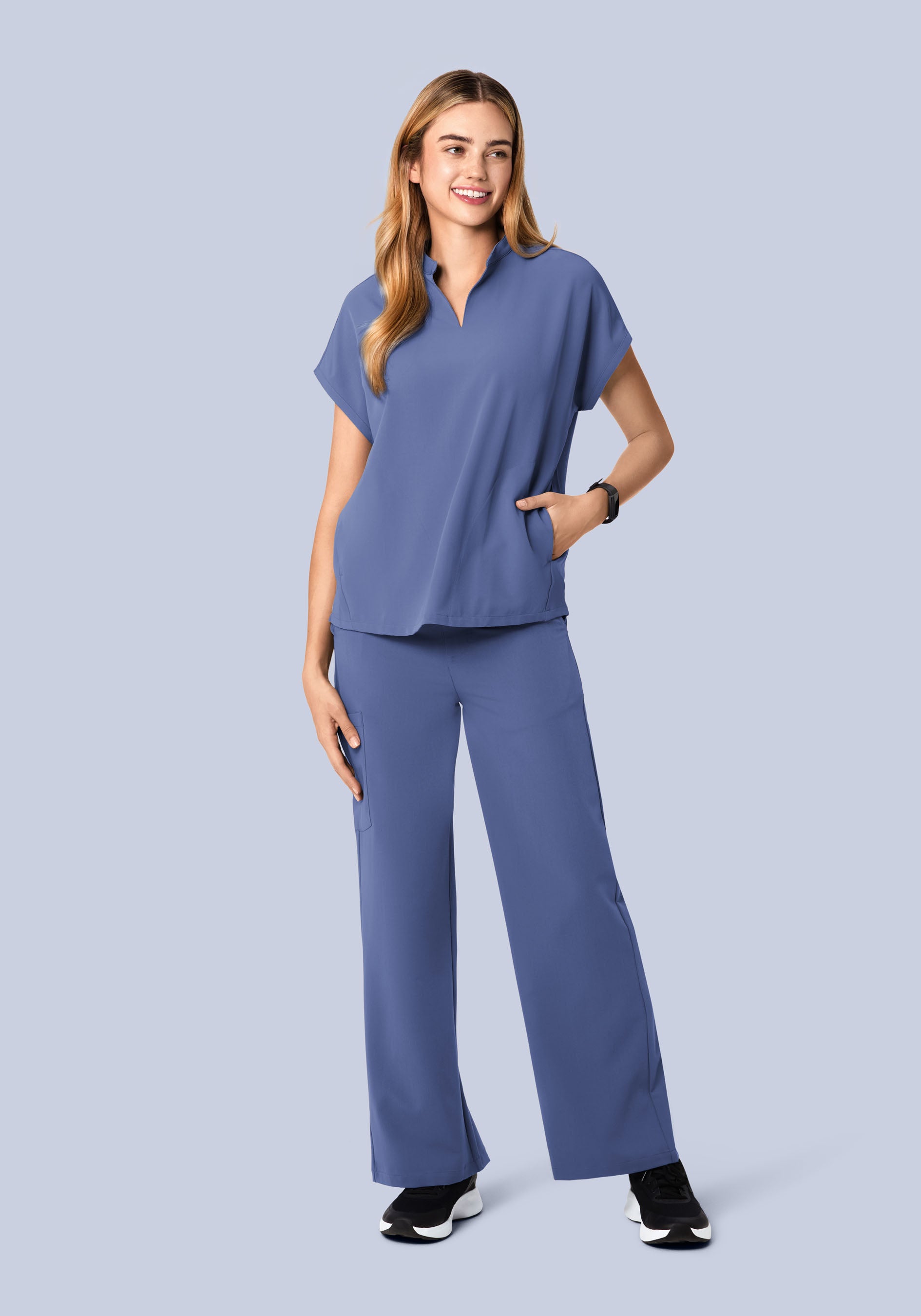 Mandarin Dolman Top Deep Periwinkle