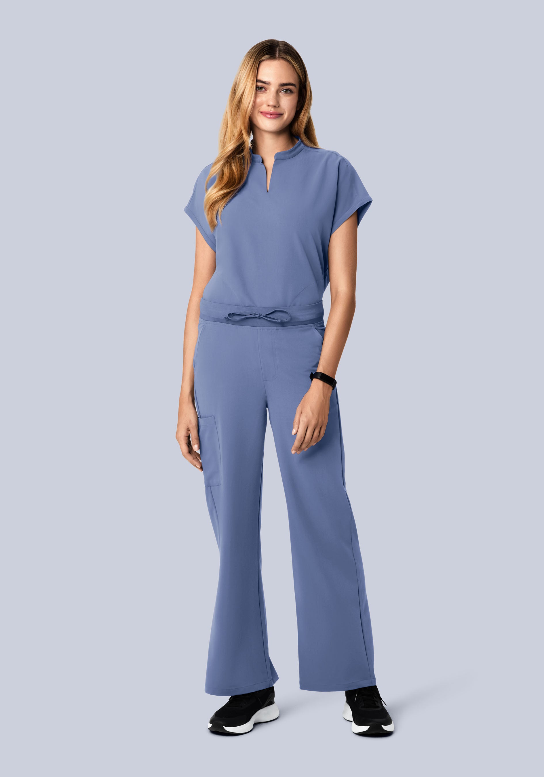 High Waisted Wide Leg Periwinkle