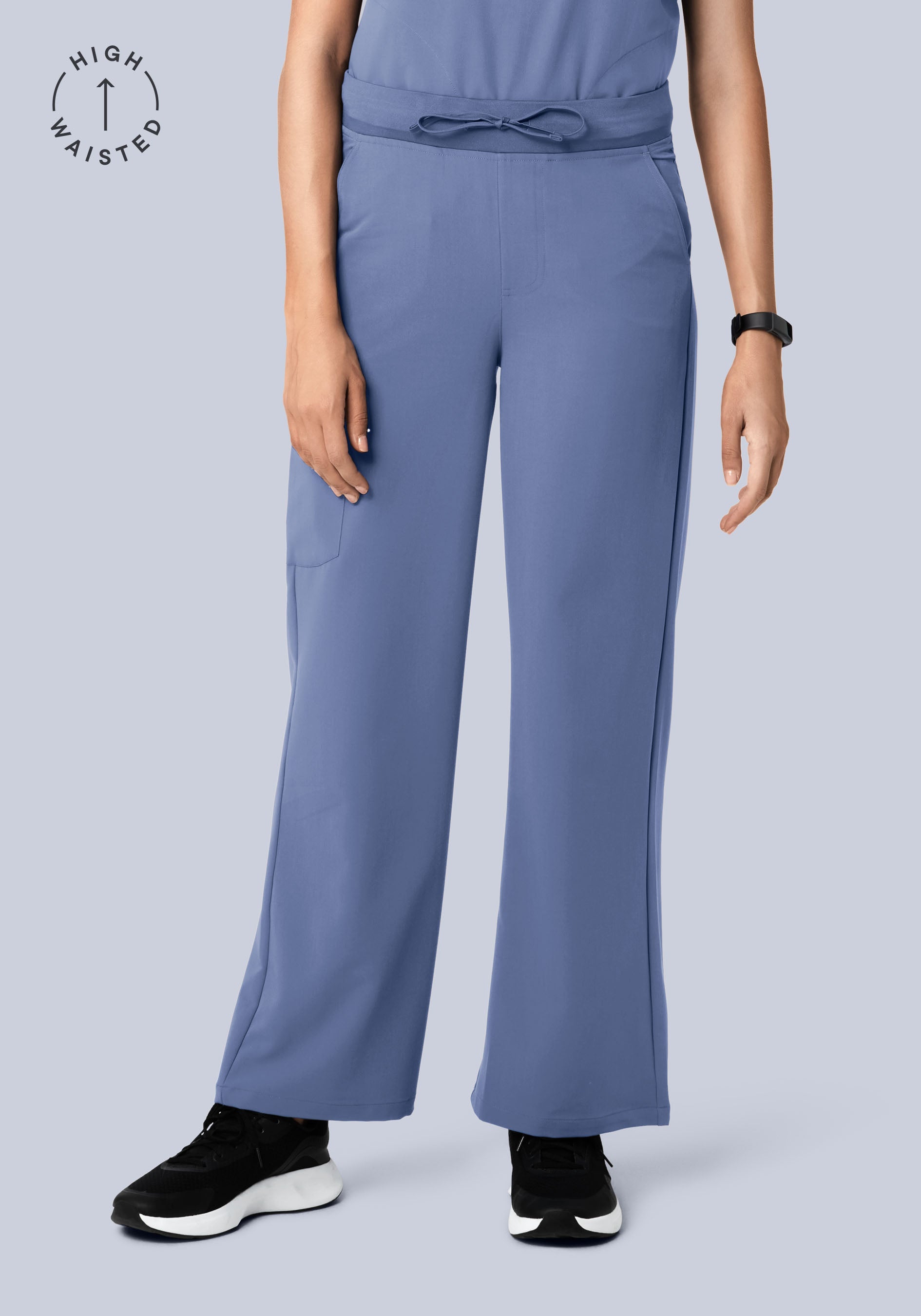 High Waisted Wide Leg Periwinkle