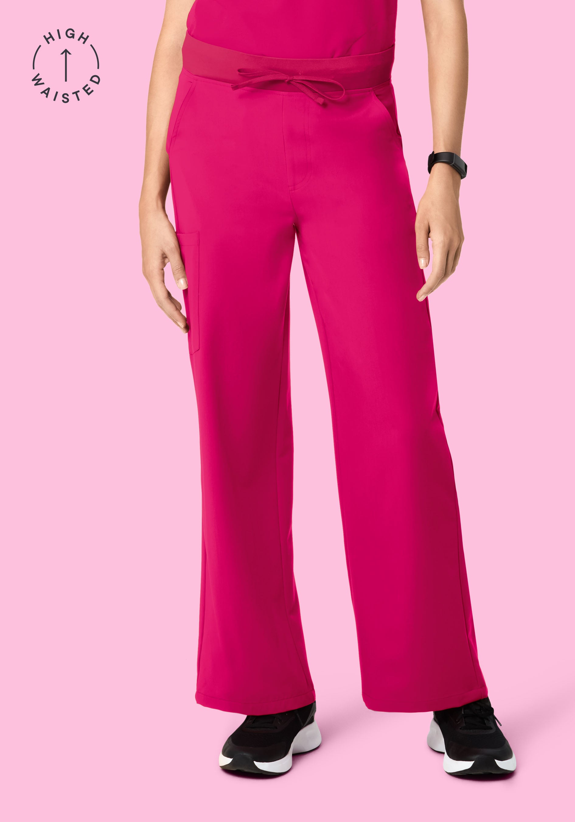 High Waisted Wide Leg Raspberry