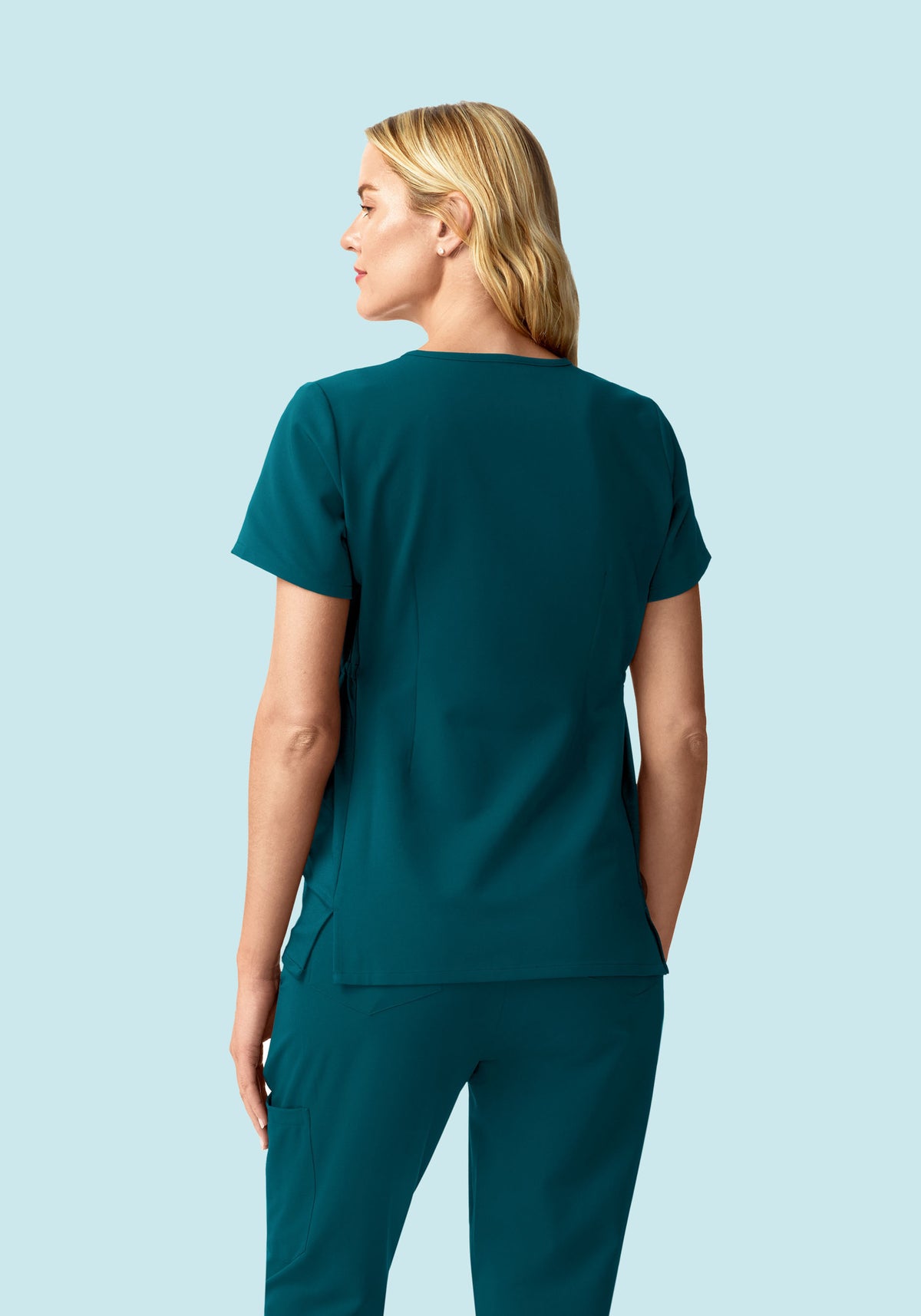 Maternity Side-Stretch V-Neck Top Caribbean Blue