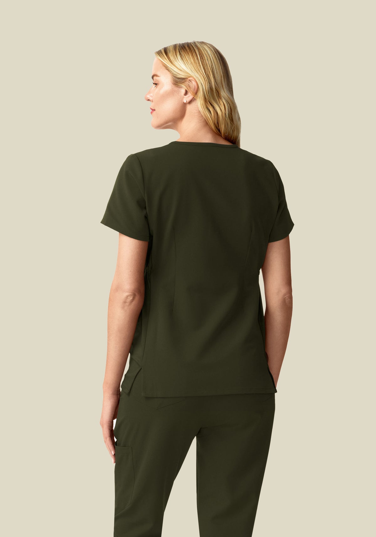 Maternity Side-Stretch V-Neck Top Olive