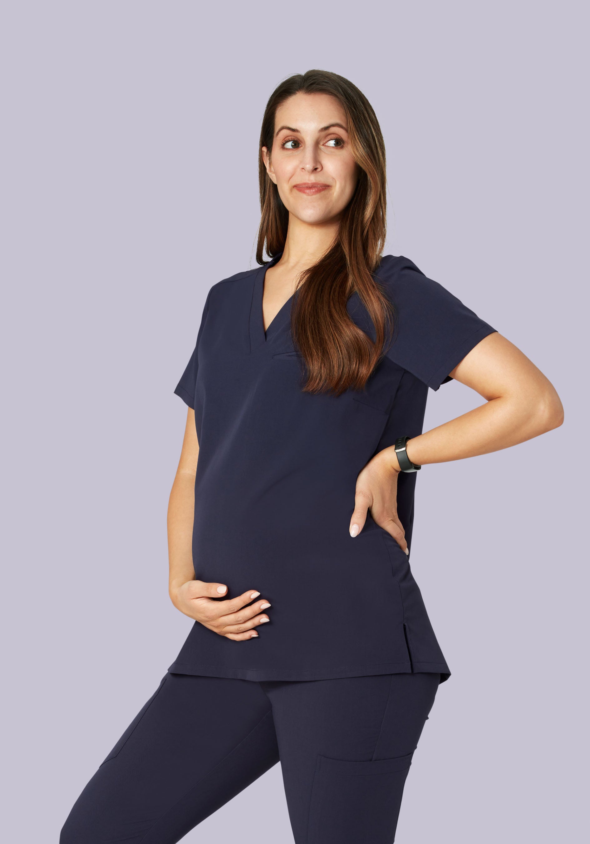 Maternity One Pocket Top Steel