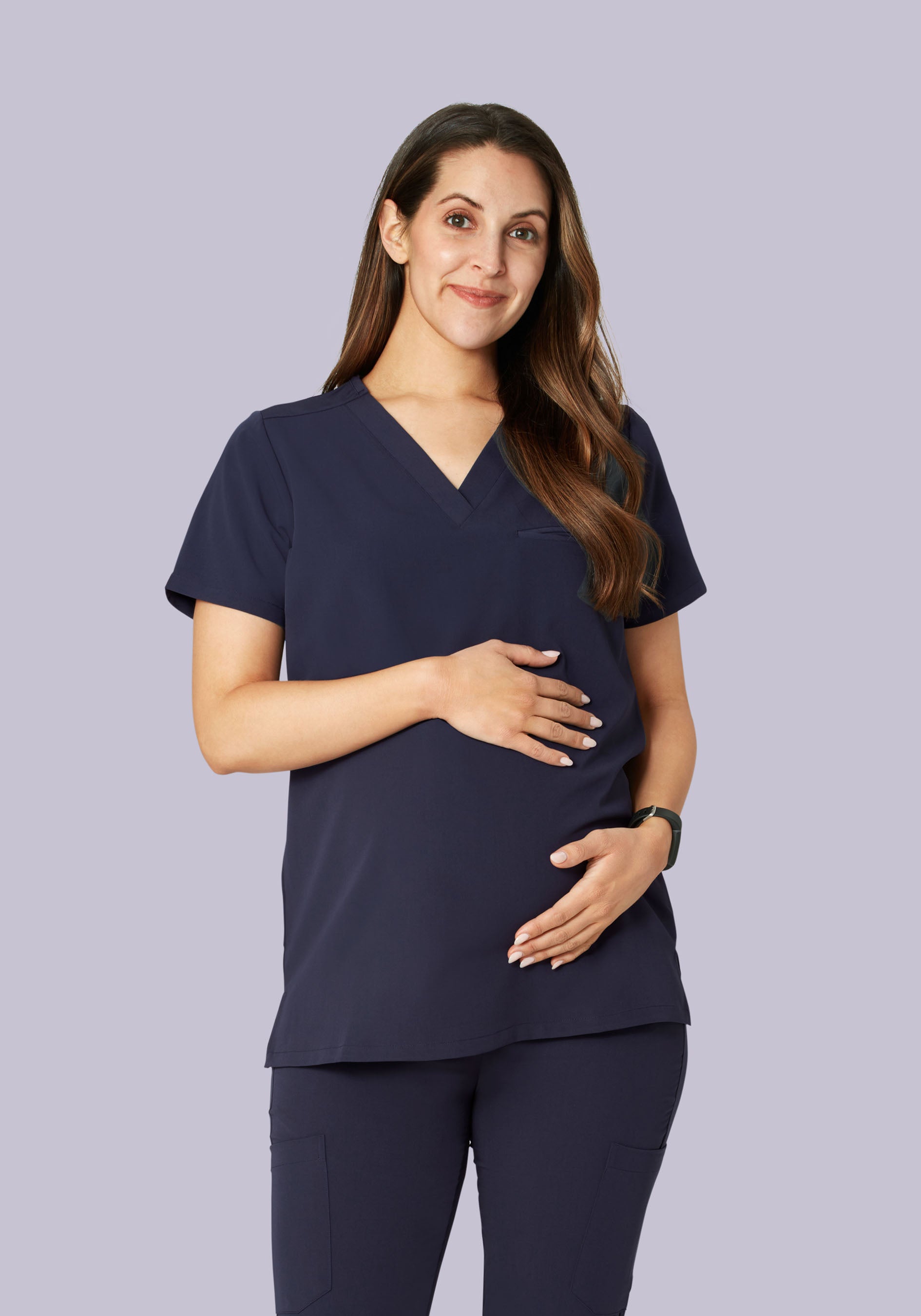 Maternity One Pocket Top Steel