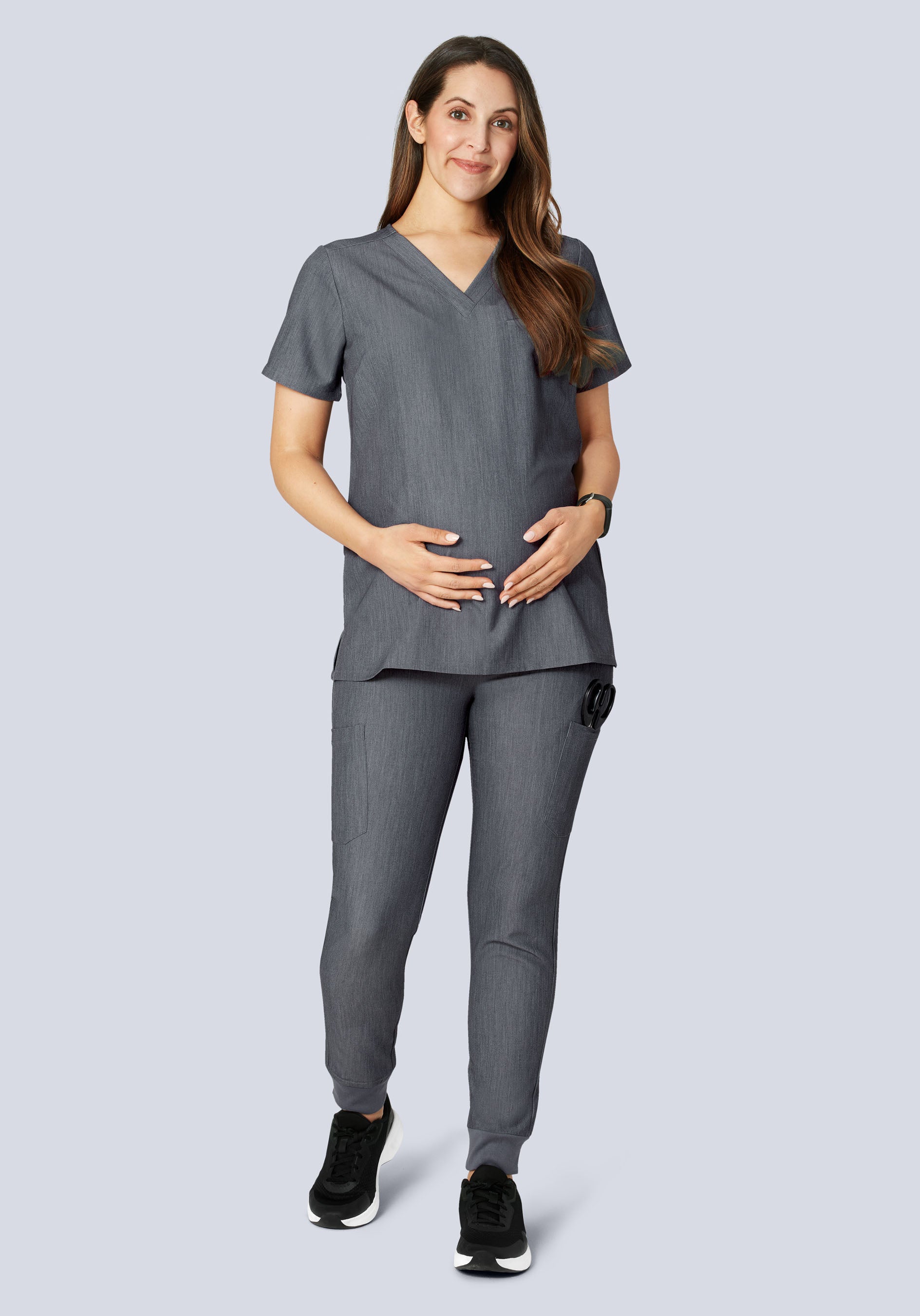 Maternity One Pocket Top Gray