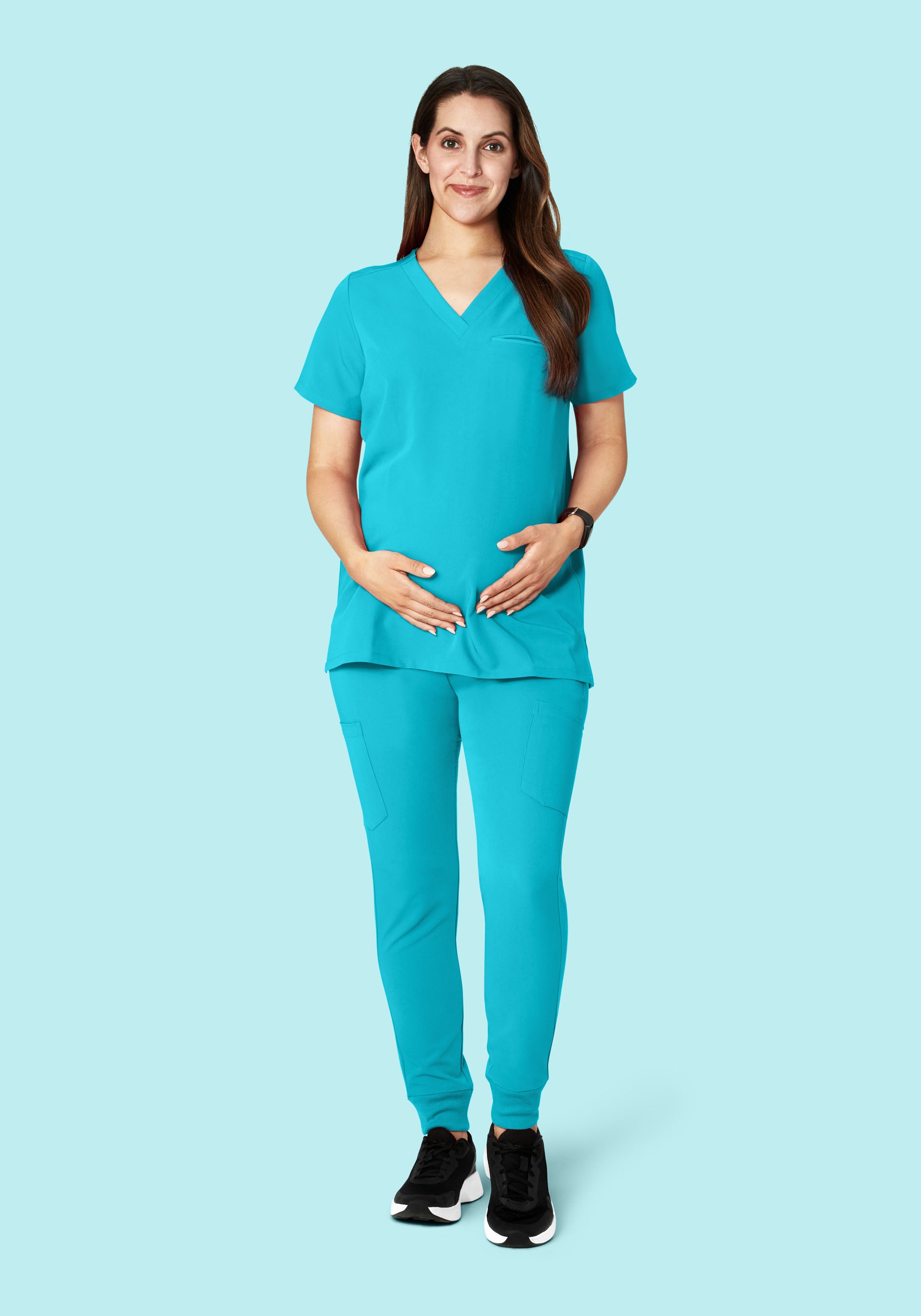Maternity One Pocket Top Teal