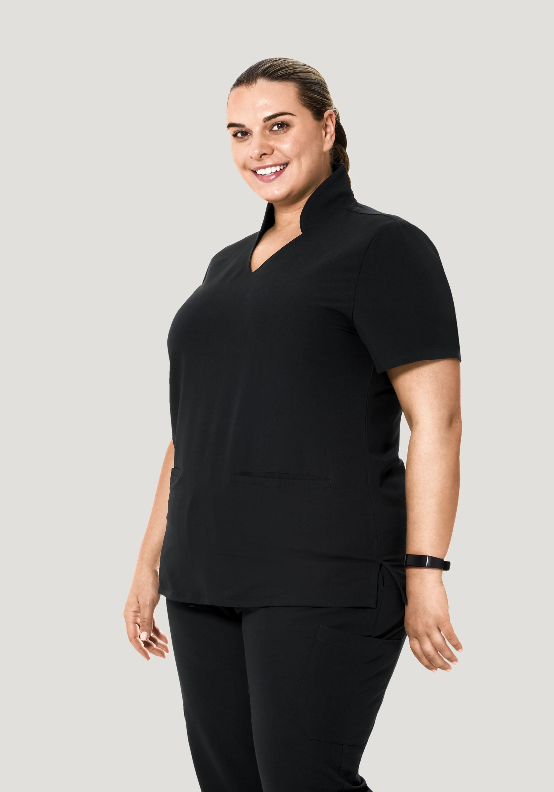 Multi Wear Collar Top Black