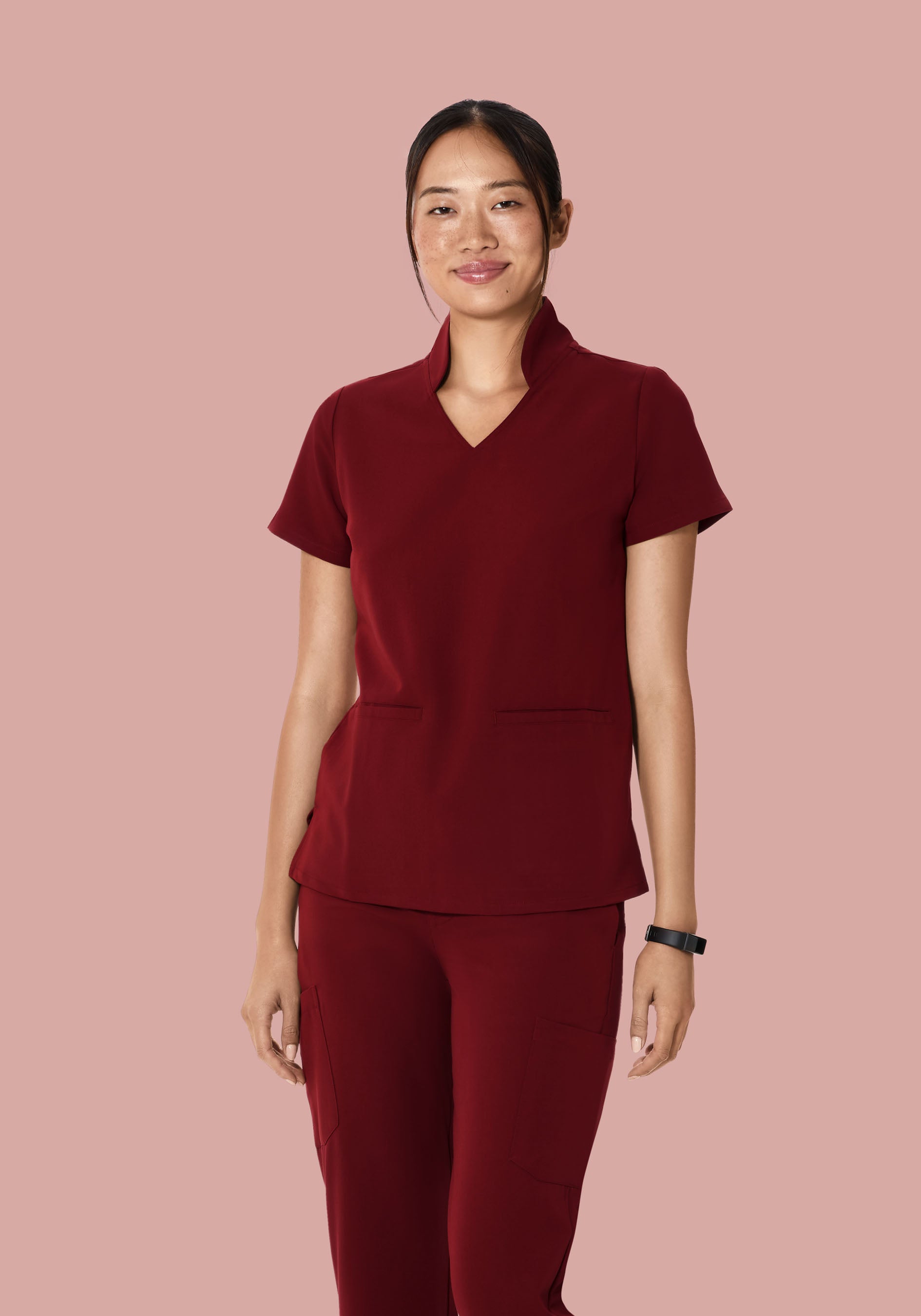 Multi Wear Collar Top Fired Brick Mandala Scrubs