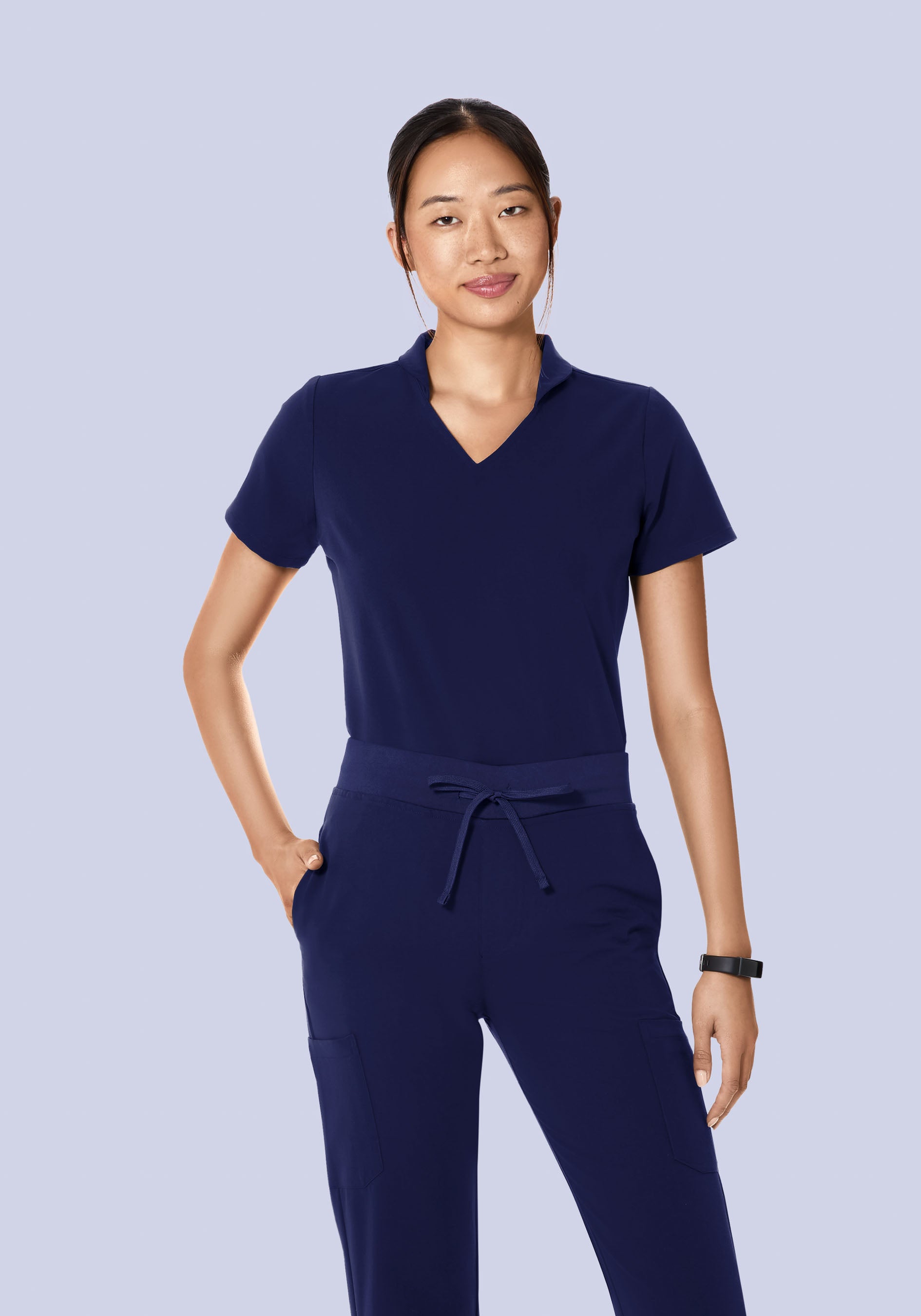 Multi Wear Collar Top Navy