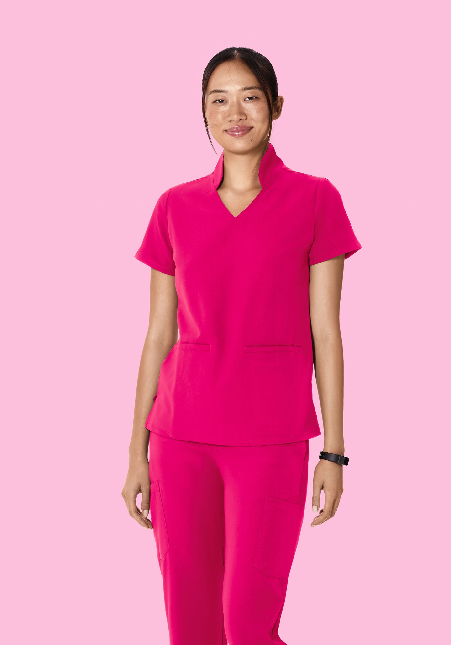 Multi Wear Collar Top Raspberry