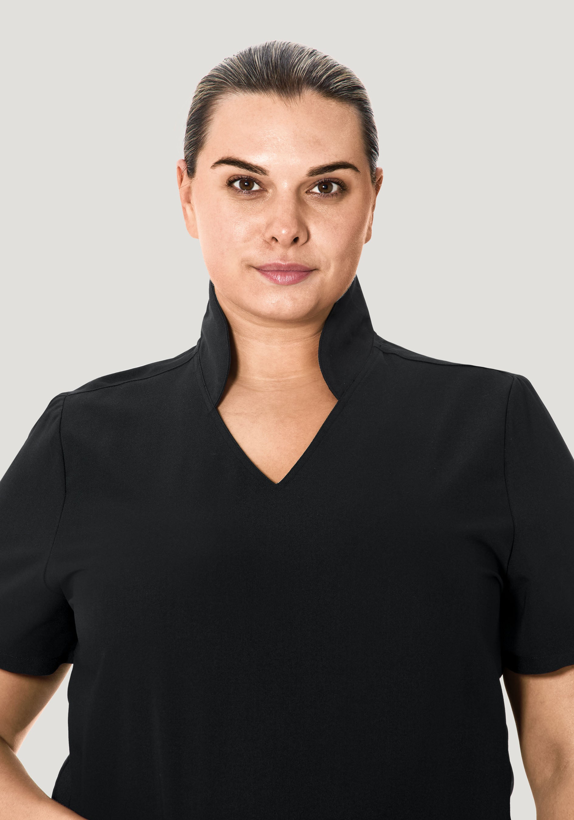Multi Wear Collar Top Black