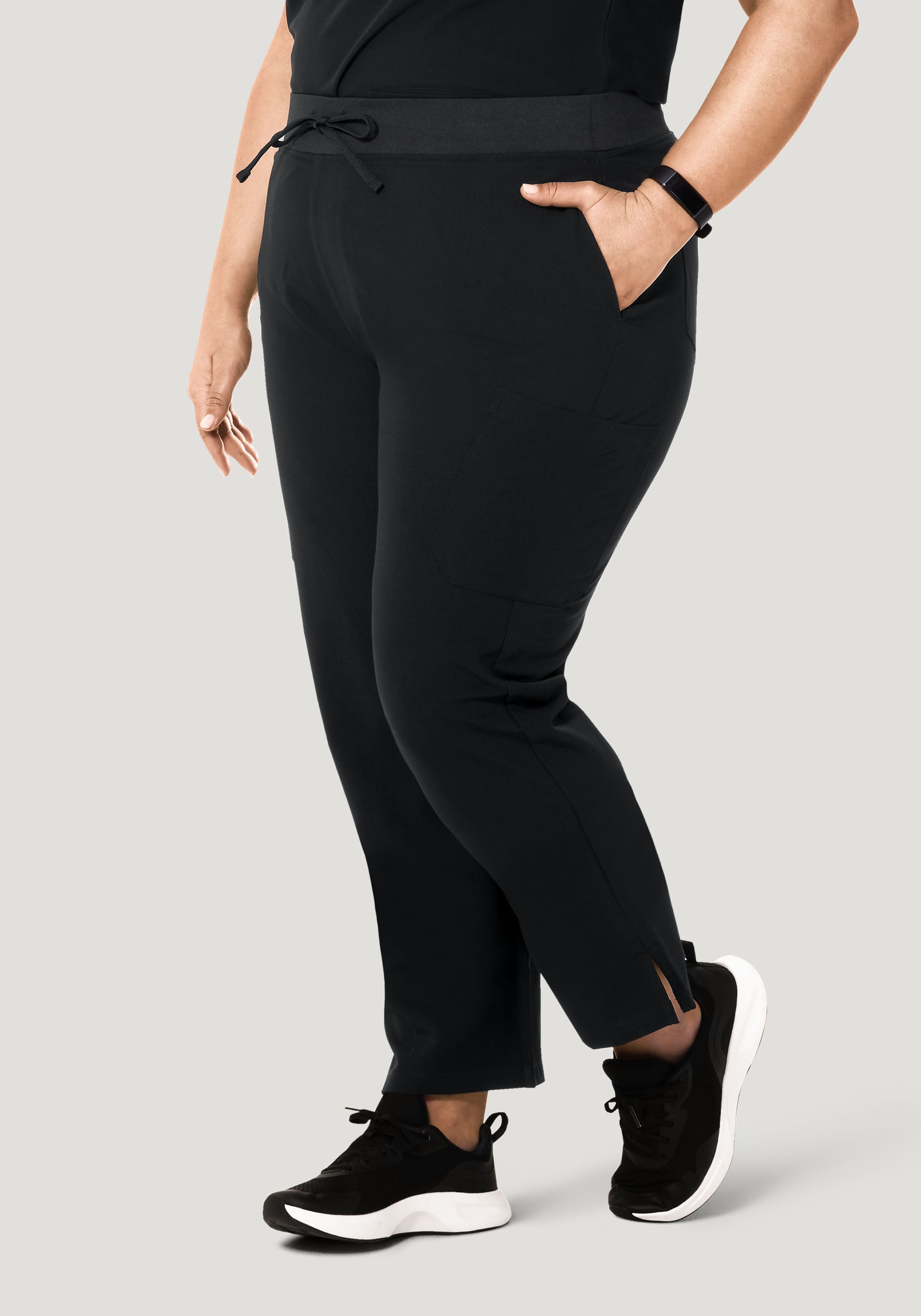 High Waisted Cargos Black