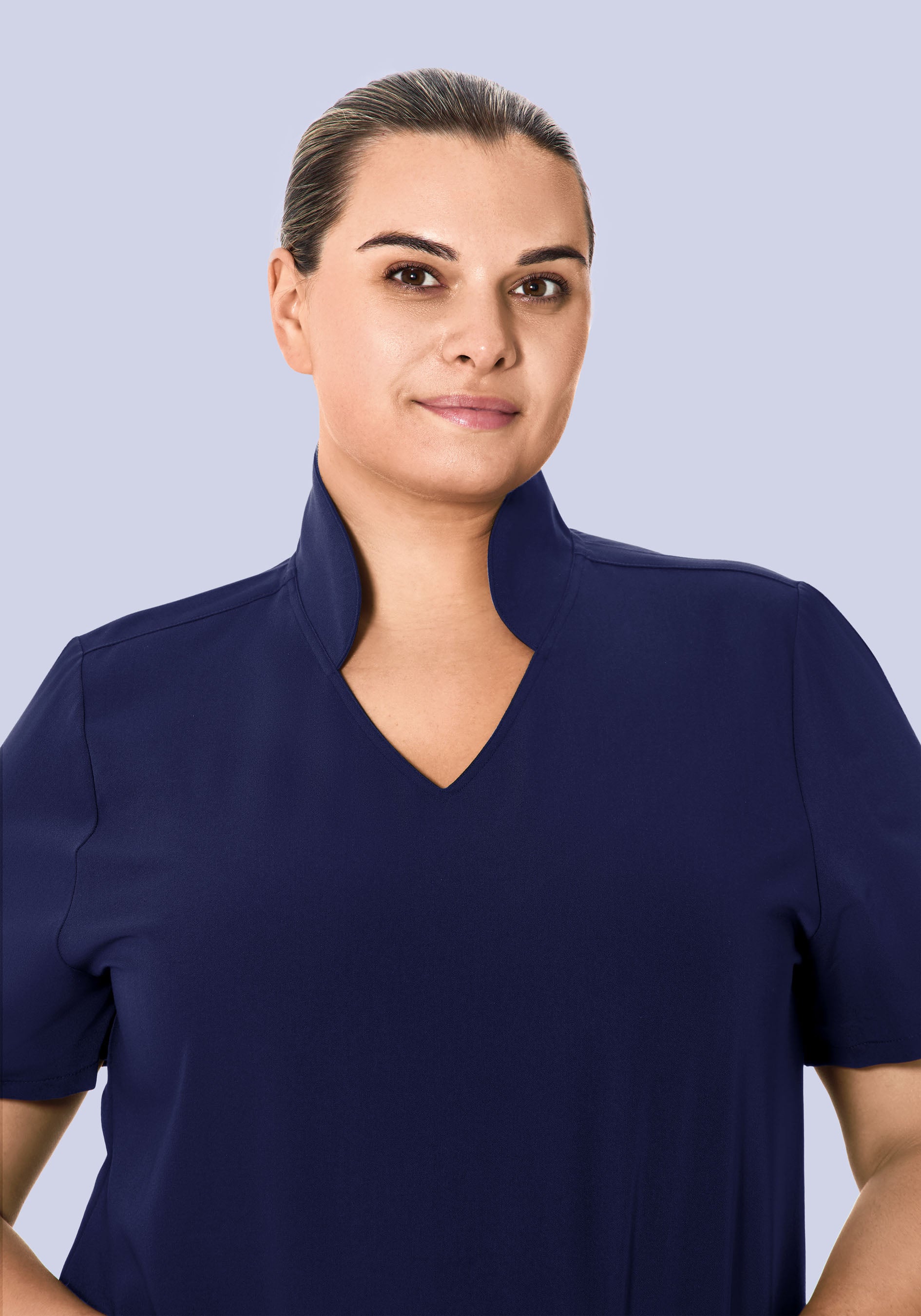 Multi Wear Collar Top Navy