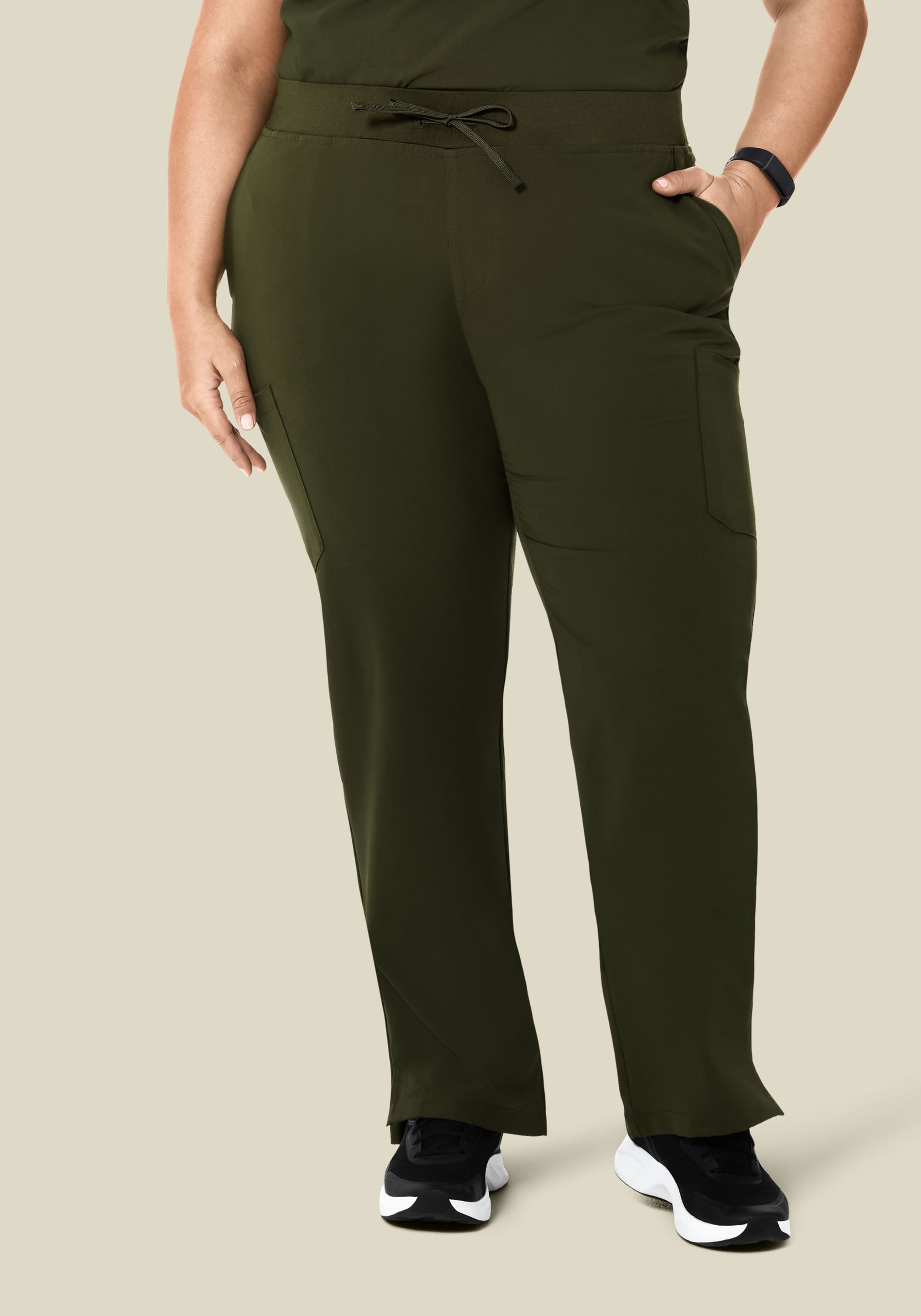 High Waisted Cargos Olive