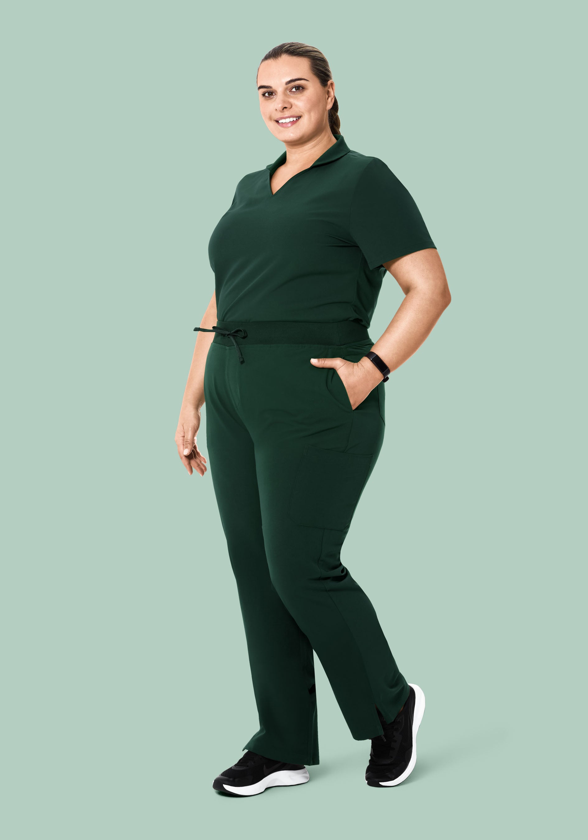 Multi Wear Collar Top Midnight Green