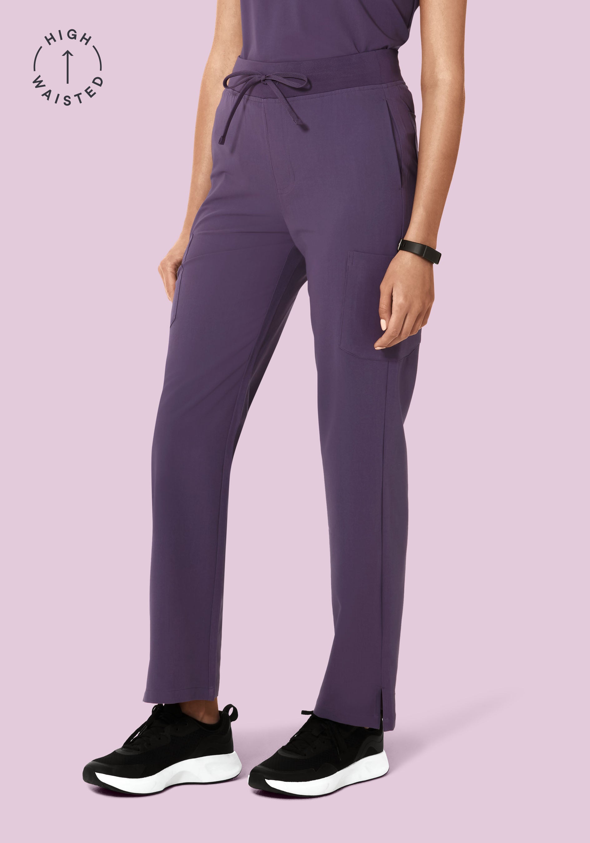 High Waisted Cargos Deep Dewberry