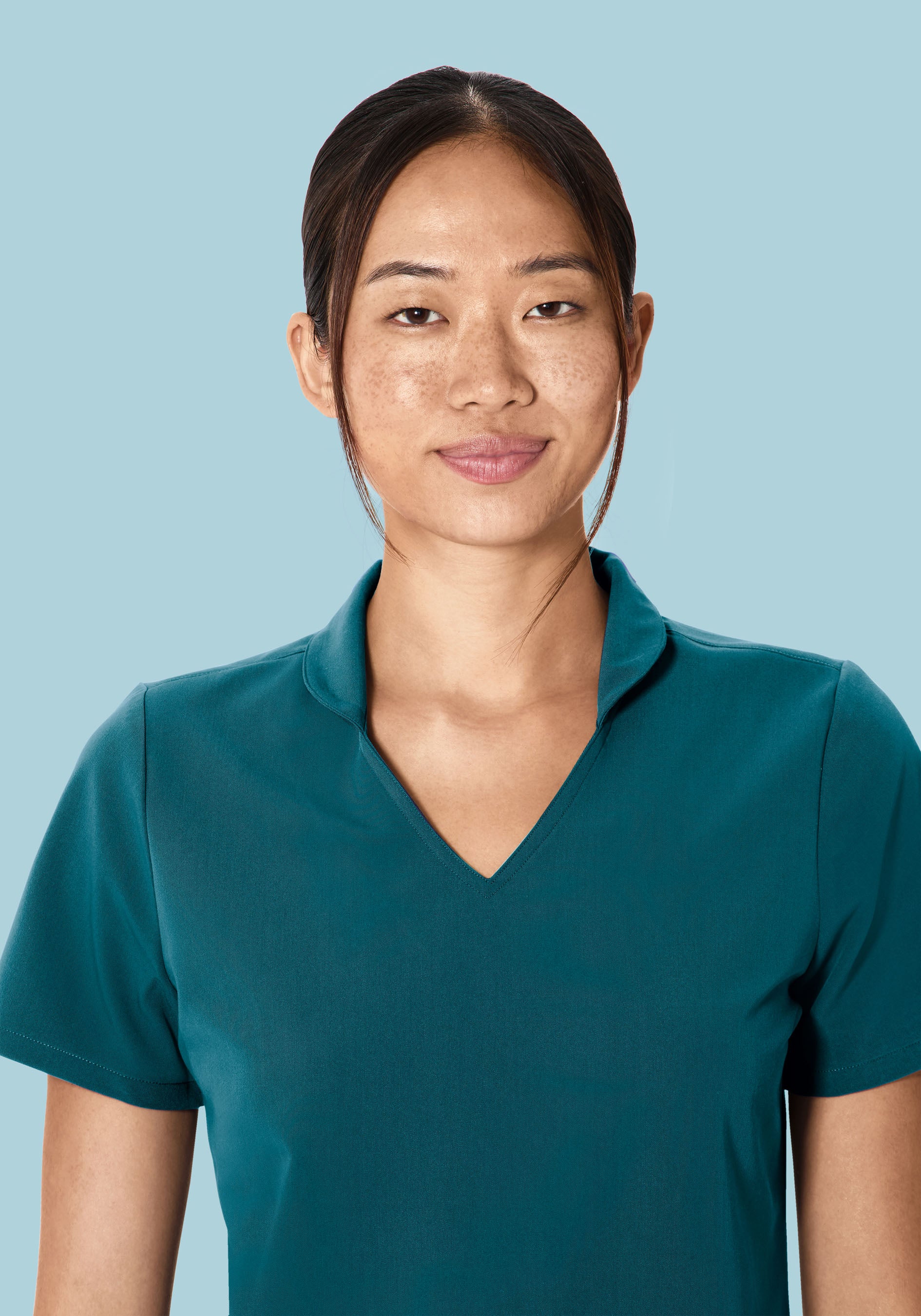 Multi Wear Collar Top Caribbean Blue