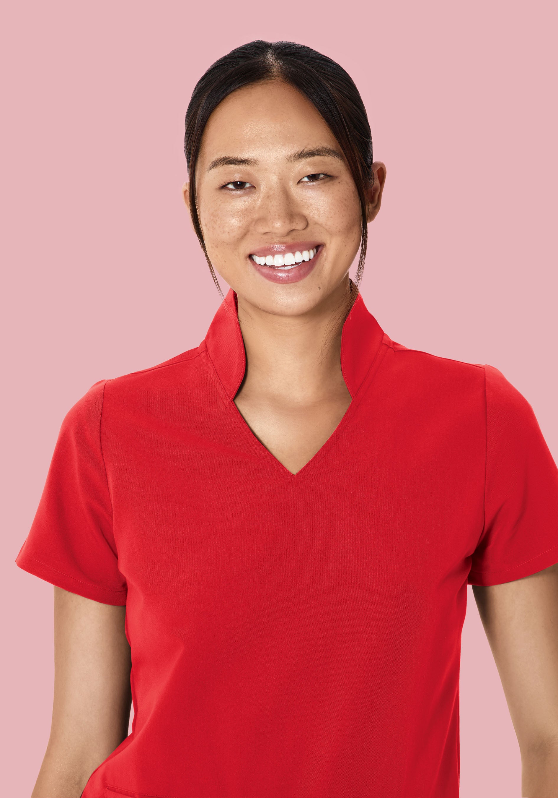 Multi Wear Collar Top Poppy Red