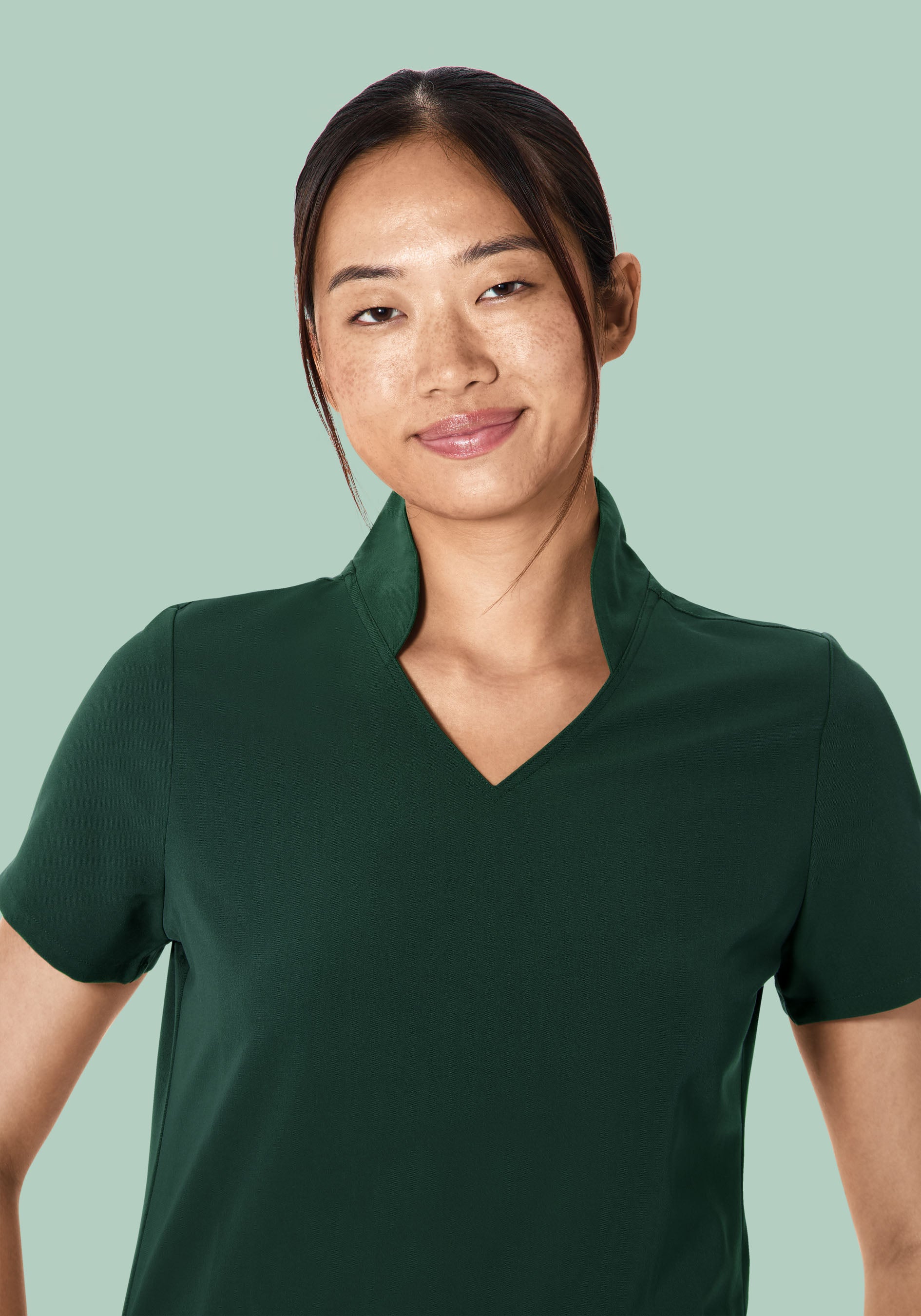 Multi Wear Collar Top Midnight Green