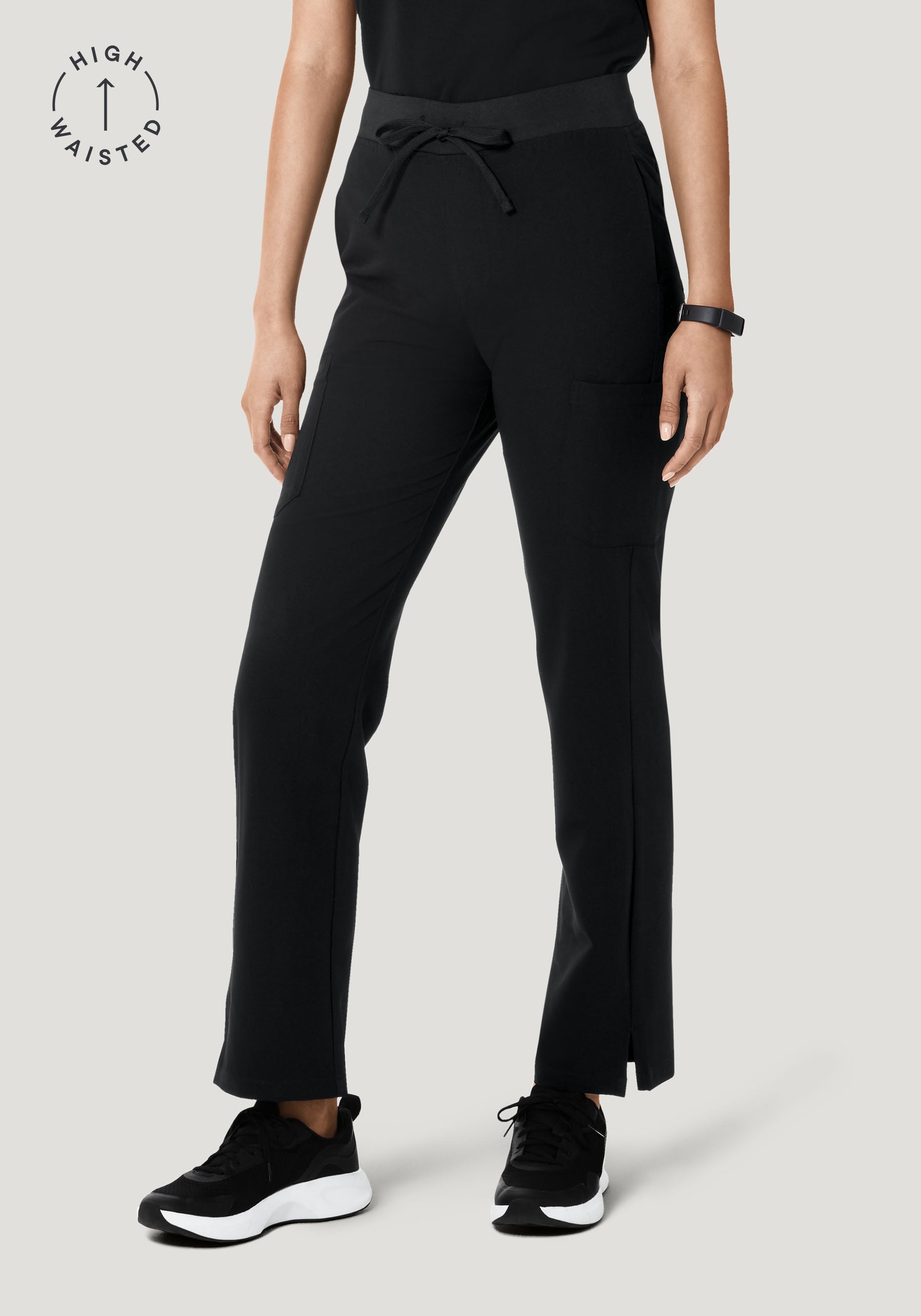 High Waisted Cargos Black