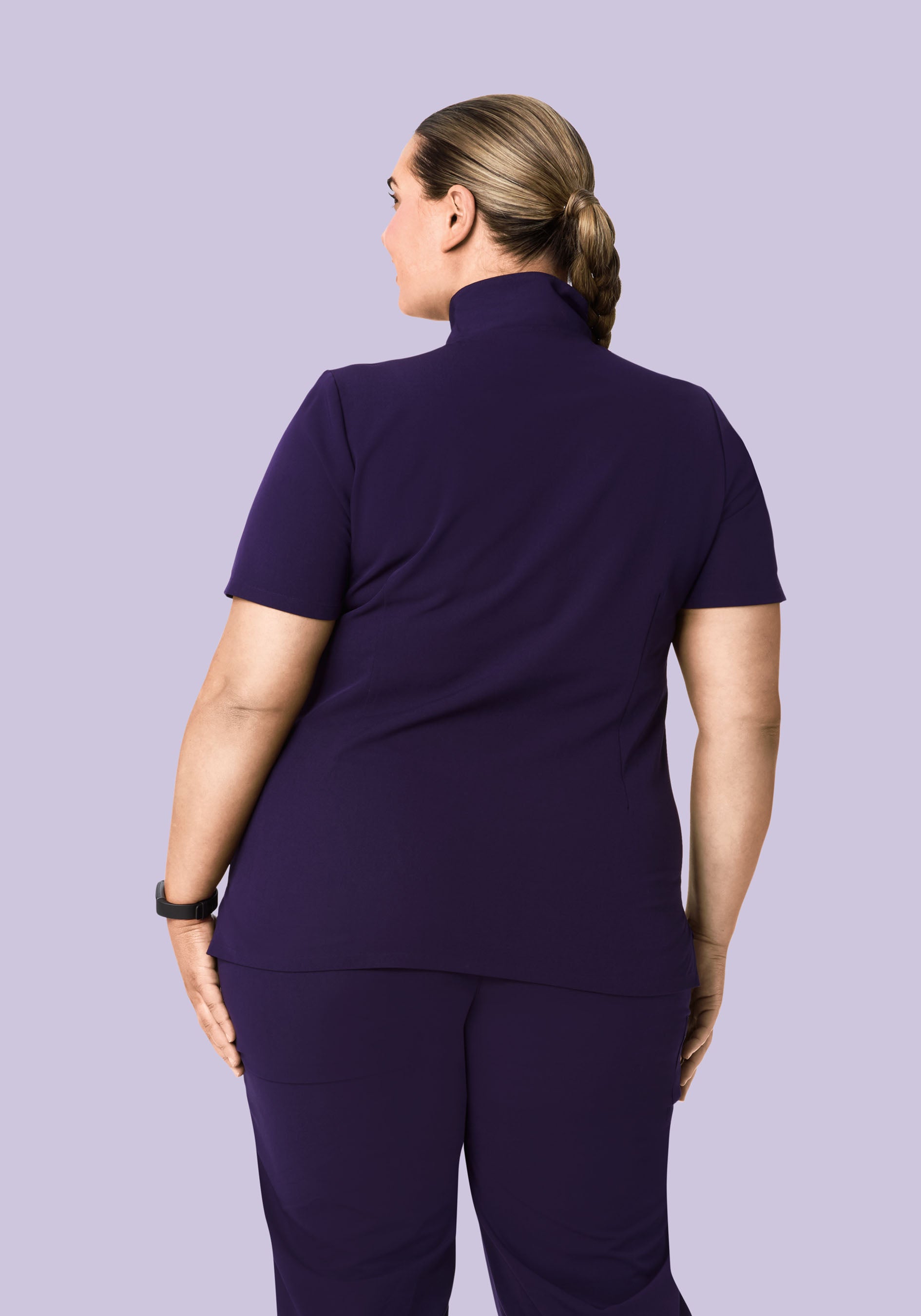 Multi Wear Collar Top Eggplant