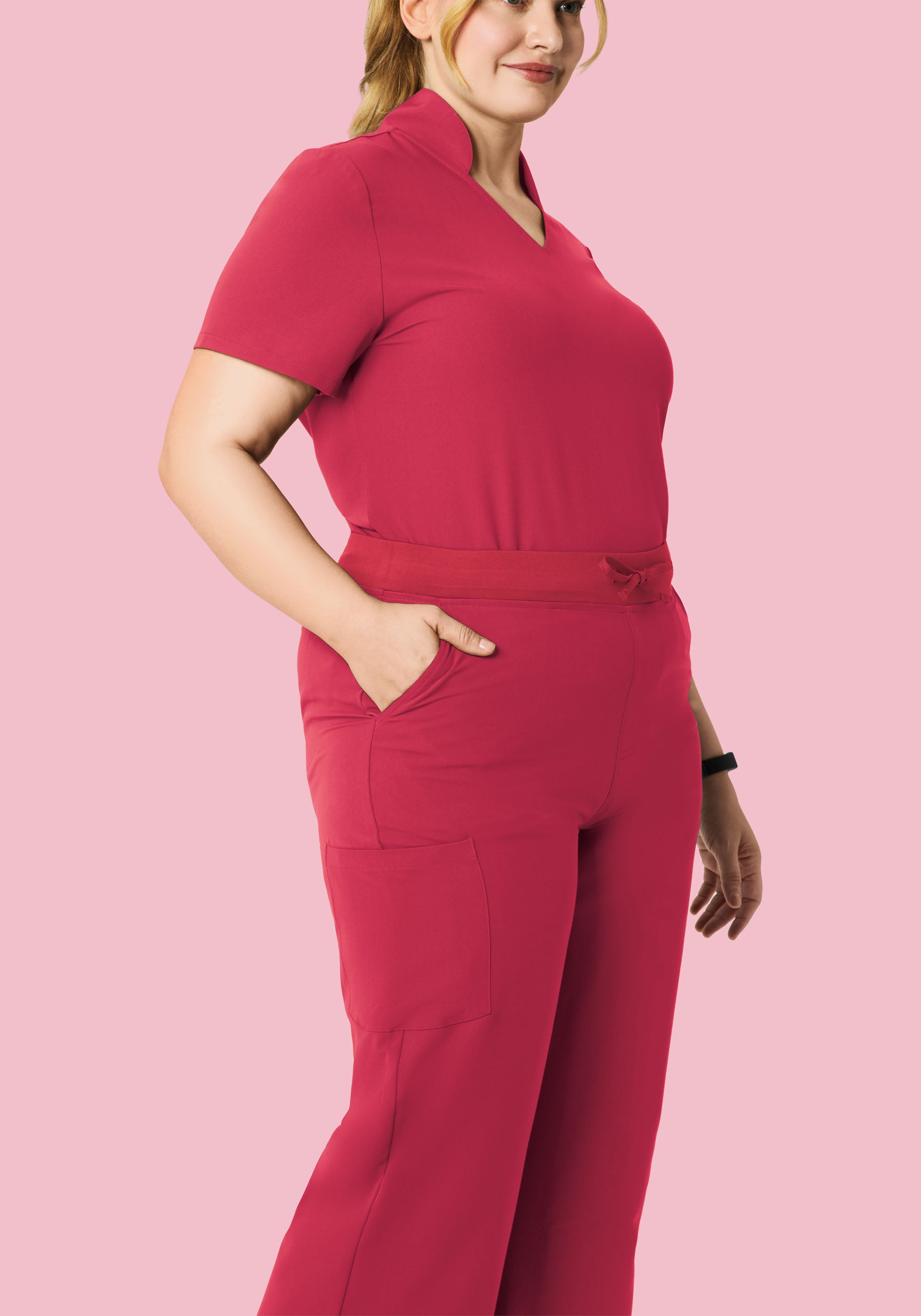 High Waisted Wide Leg Deep Rose