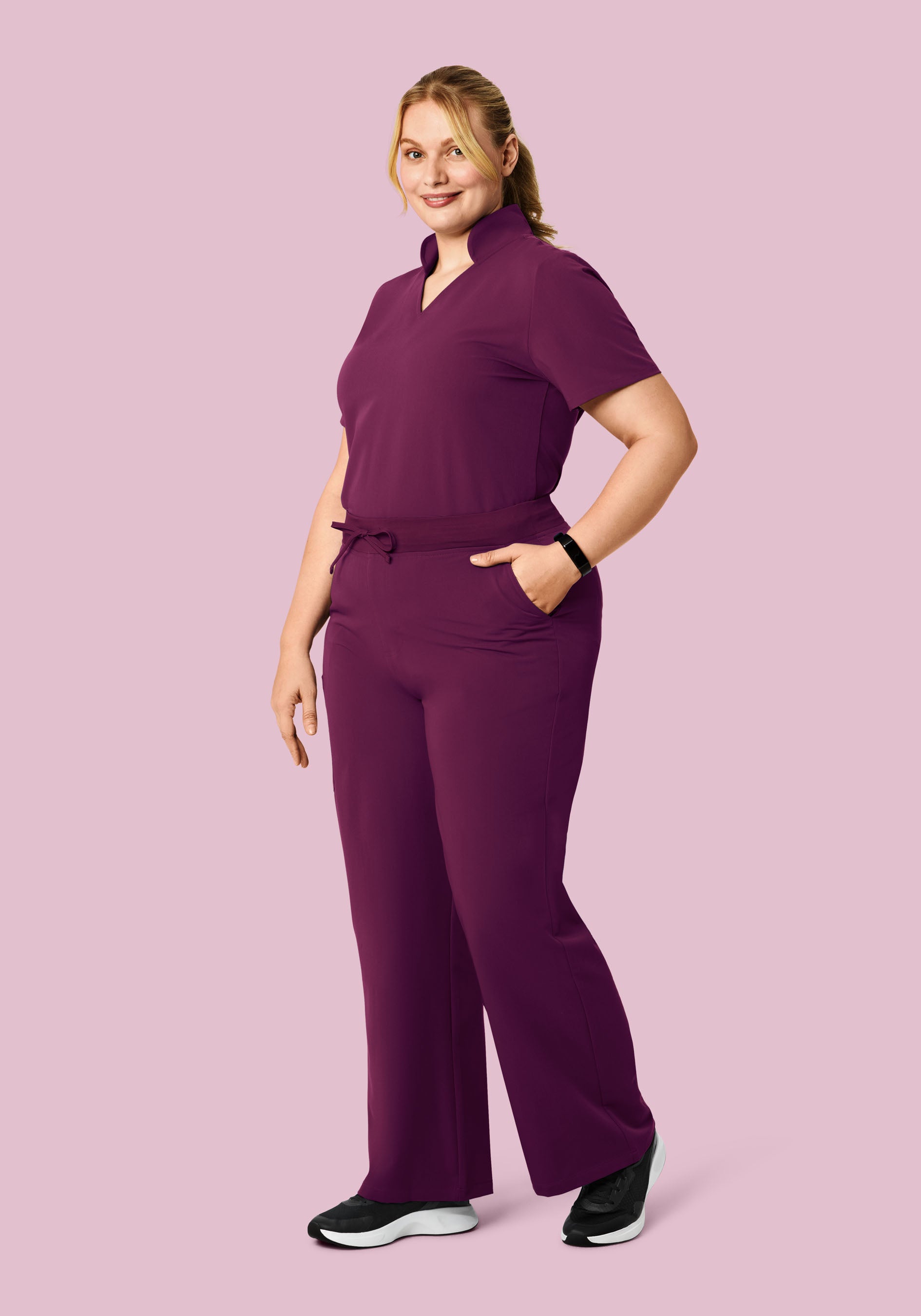 High Waisted Wide Leg Plum