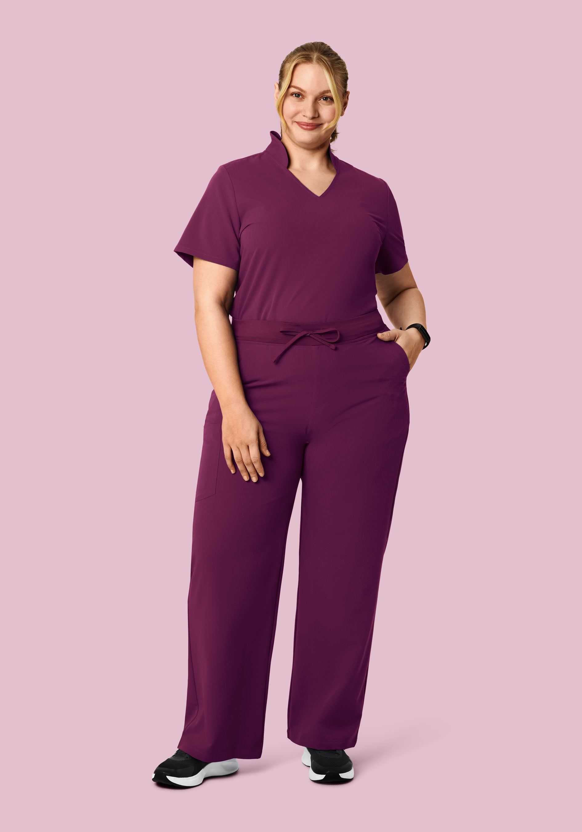 High Waisted Wide Leg Plum