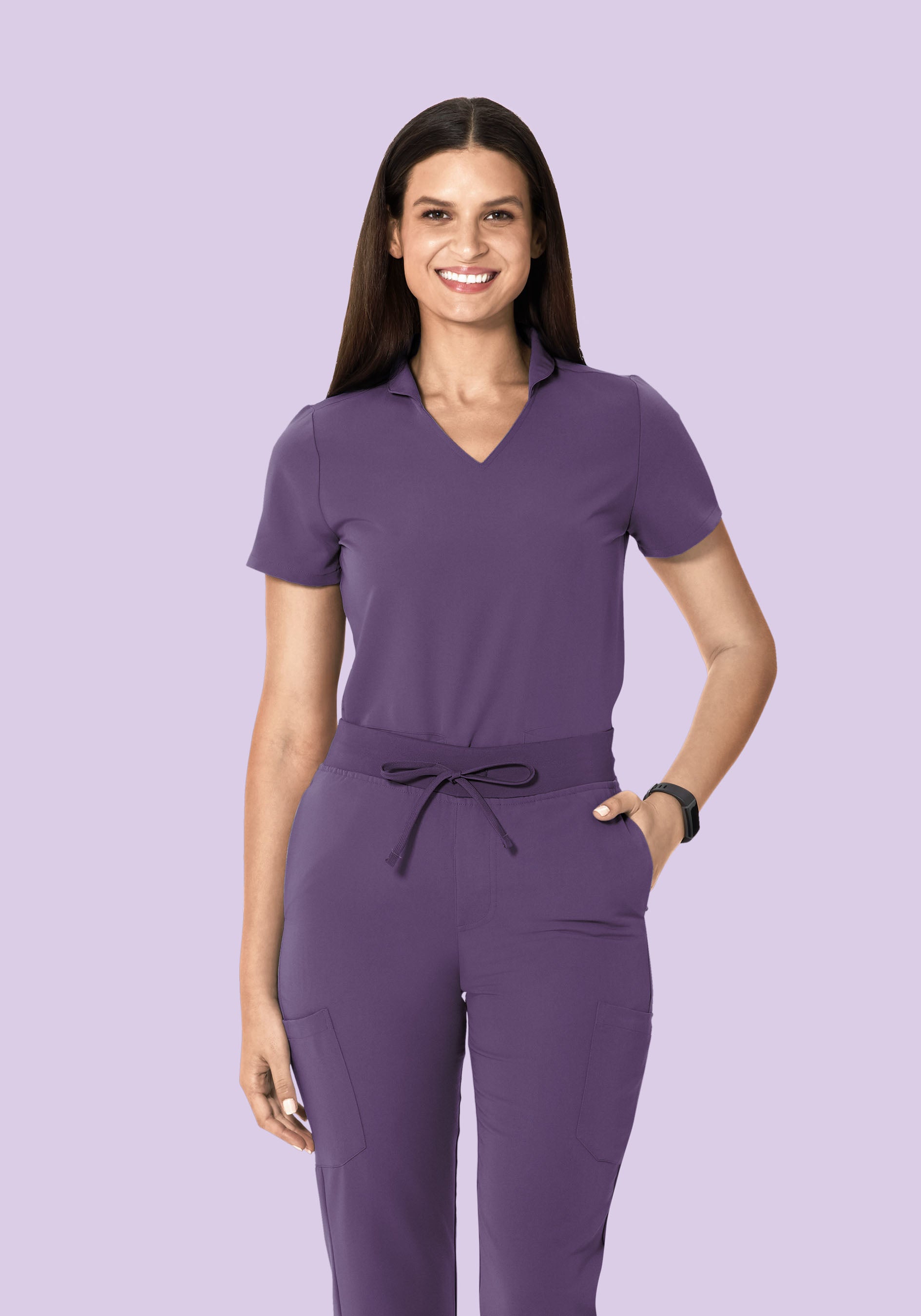 Multi Wear Collar Top Dewberry