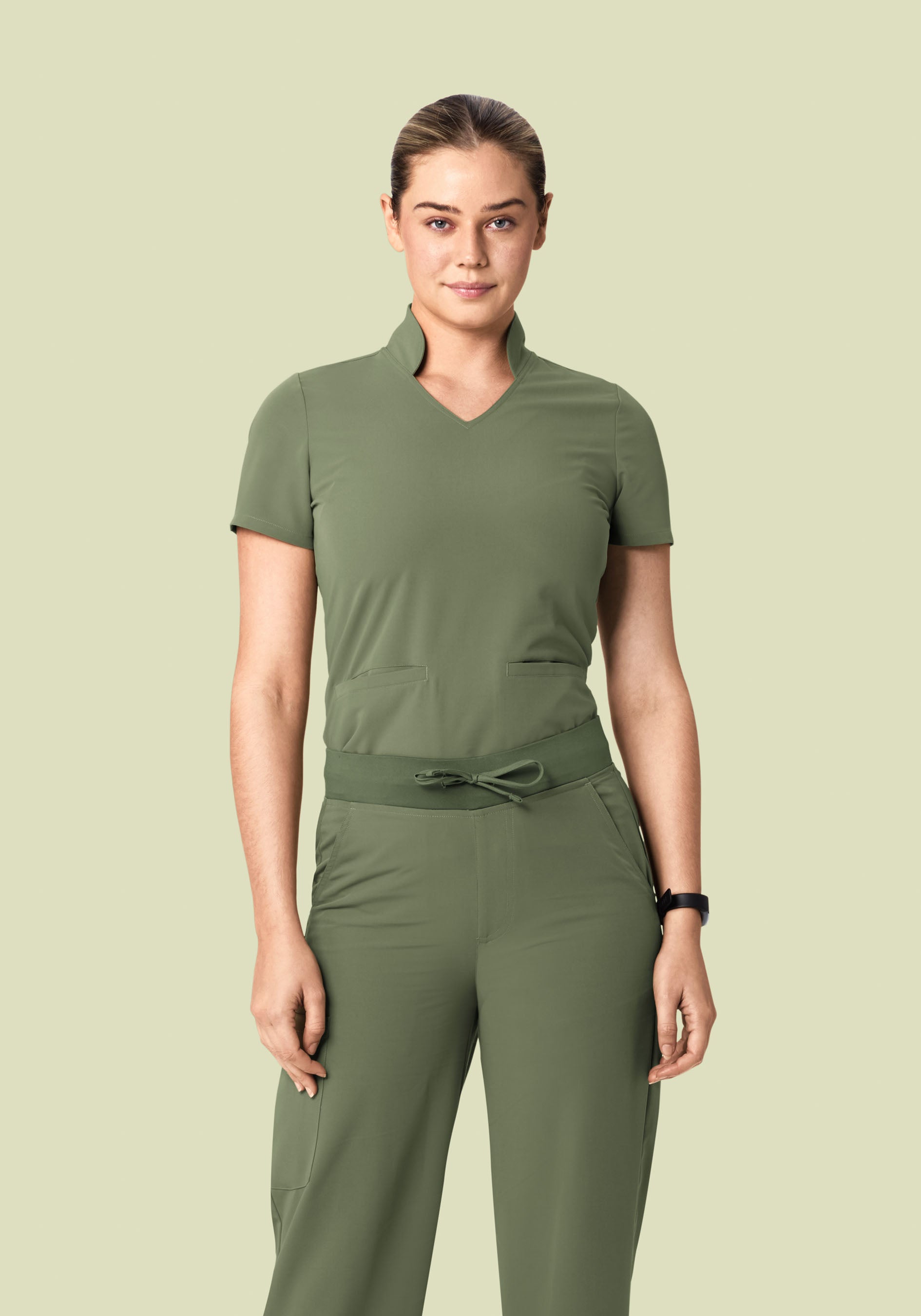 Multi Wear Collar Top Sage