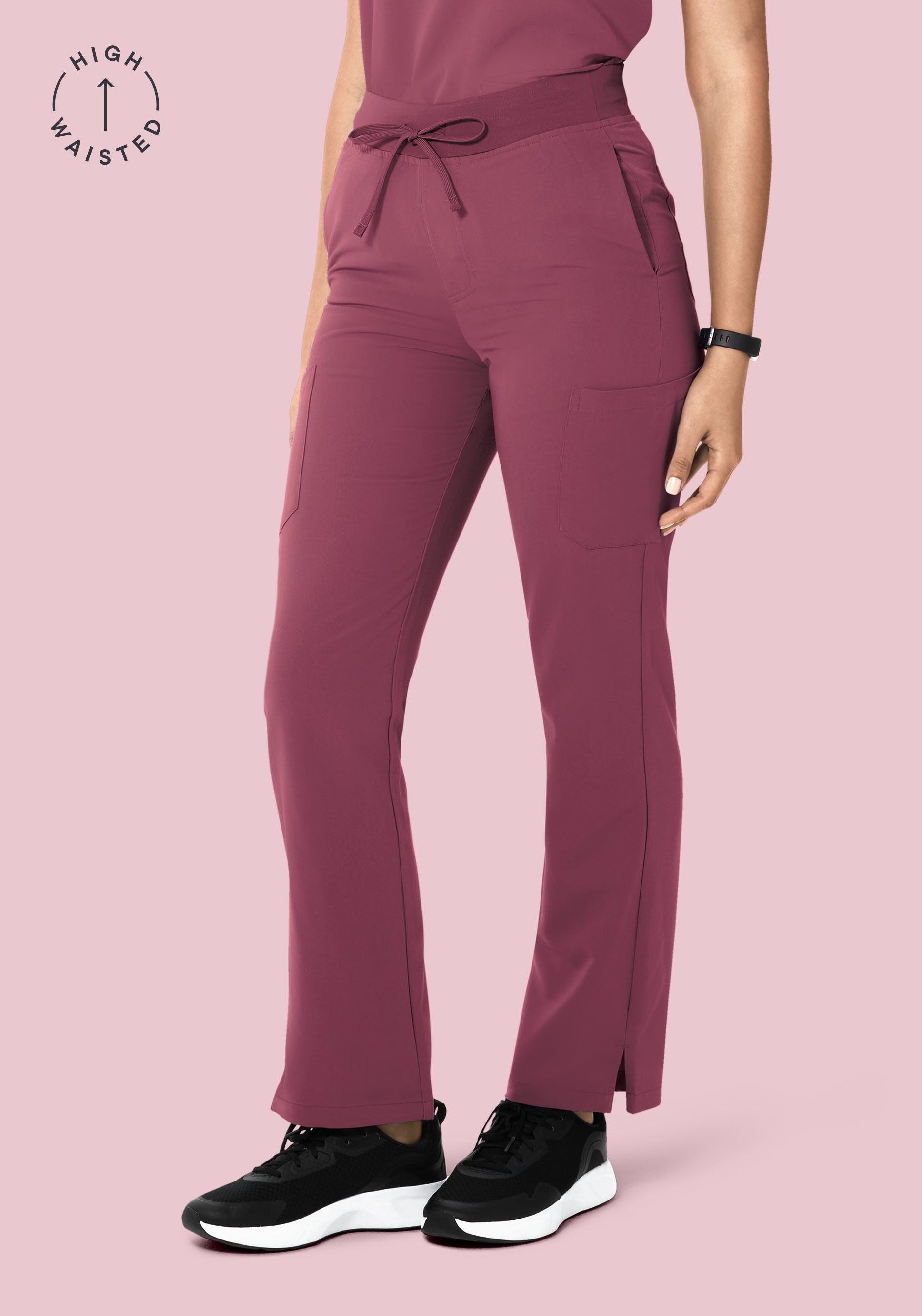 High Waisted Cargos Deep Mauve