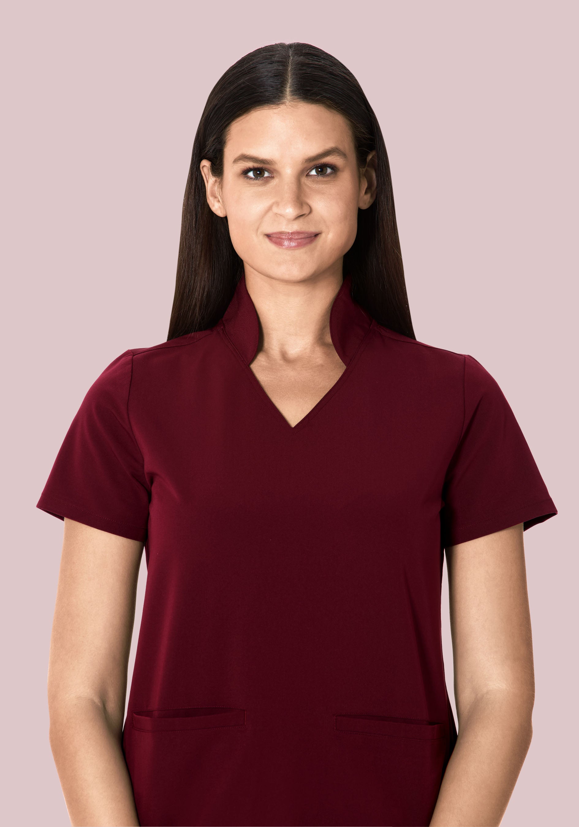 Multi Wear Collar Top Wine
