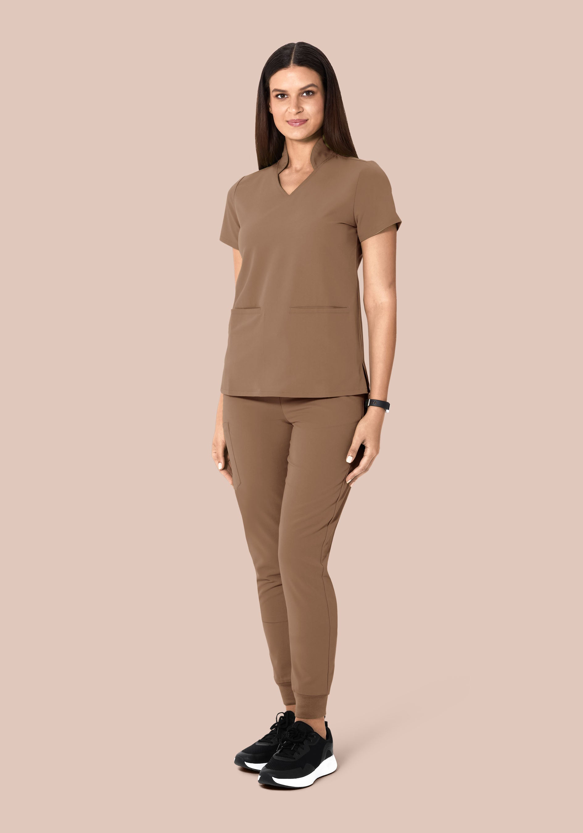 Multi Wear Collar Top Mocha