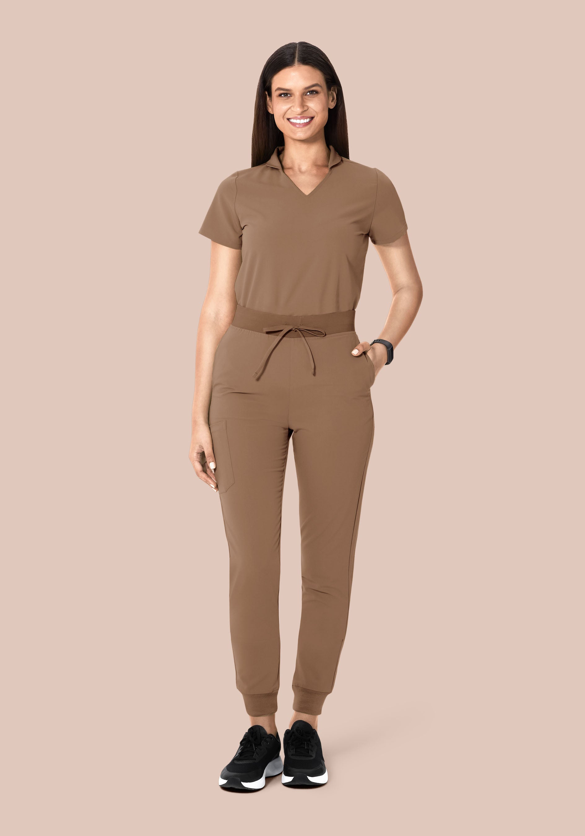 Multi Wear Collar Top Mocha