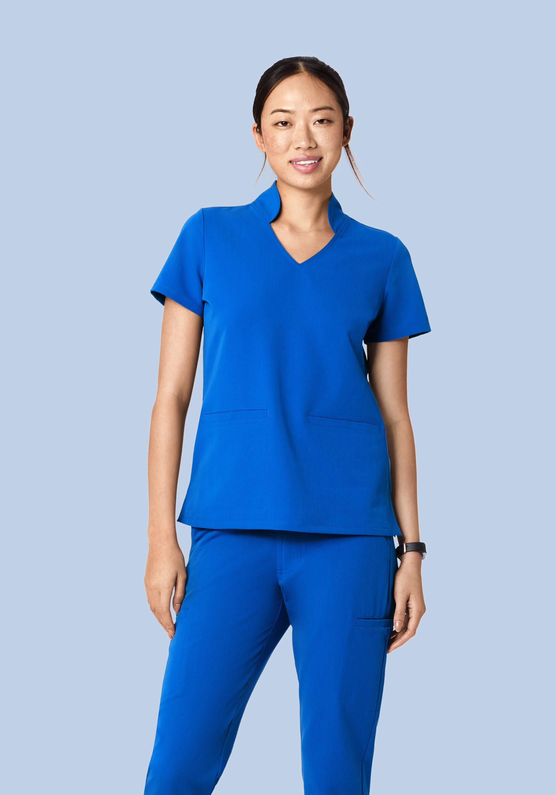 Multi Wear Collar Top Royal Blue