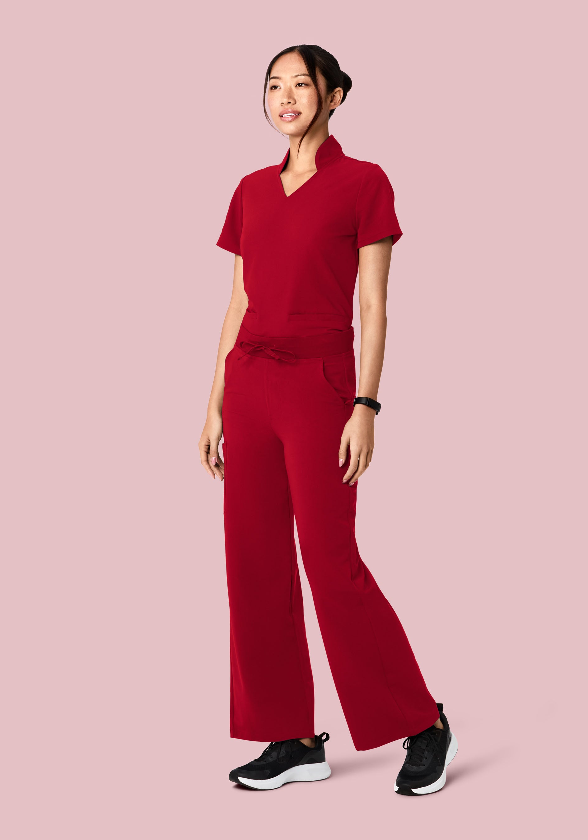 High Waisted Wide Leg Cardinal