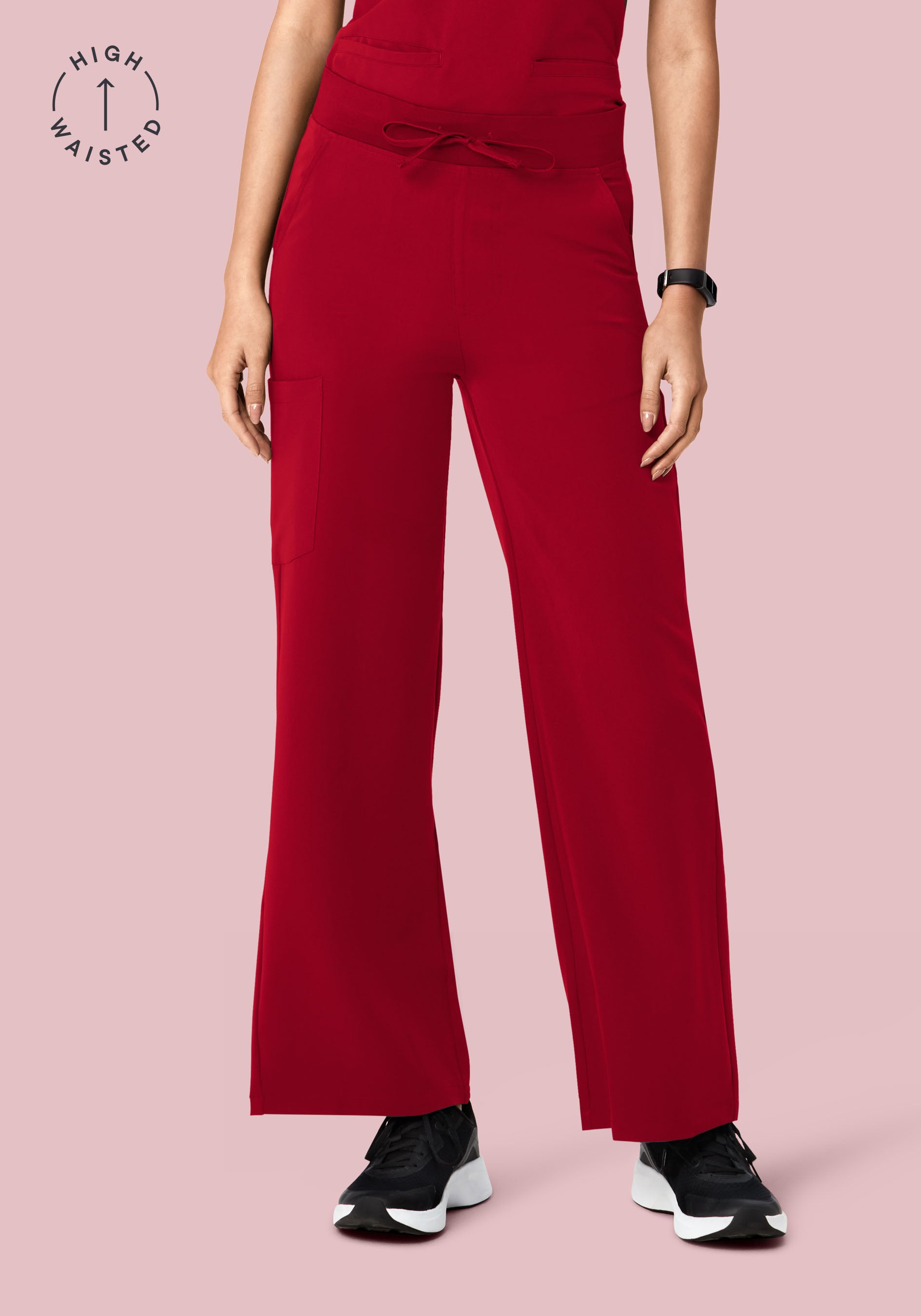 High Waisted Wide Leg Cardinal