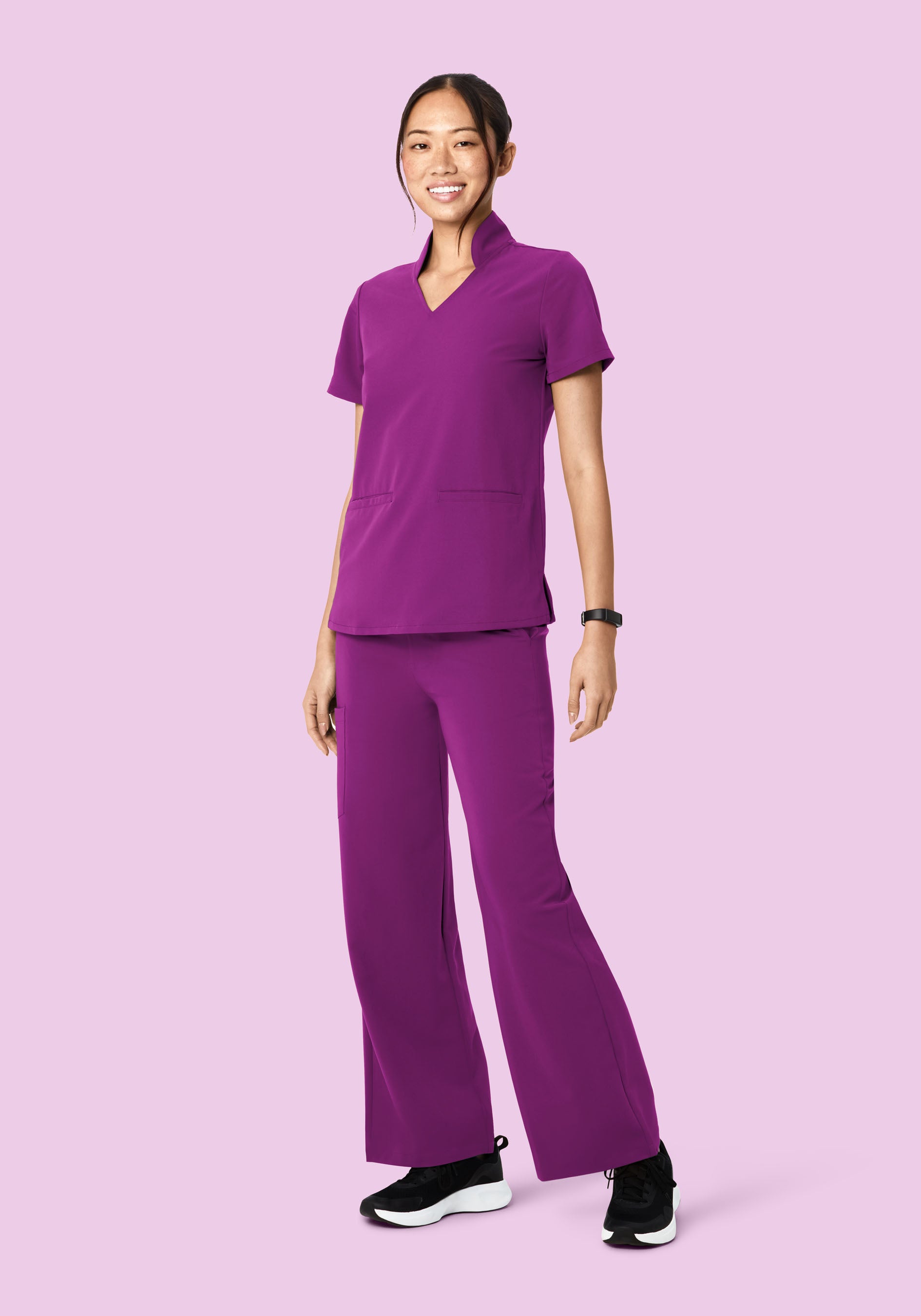 Multi Wear Collar Top Dark Orchid