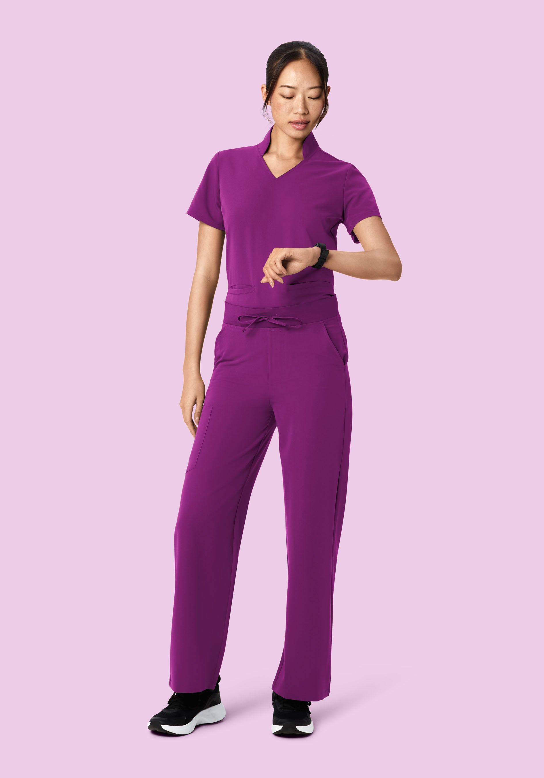 High Waisted Wide Leg Dark Orchid